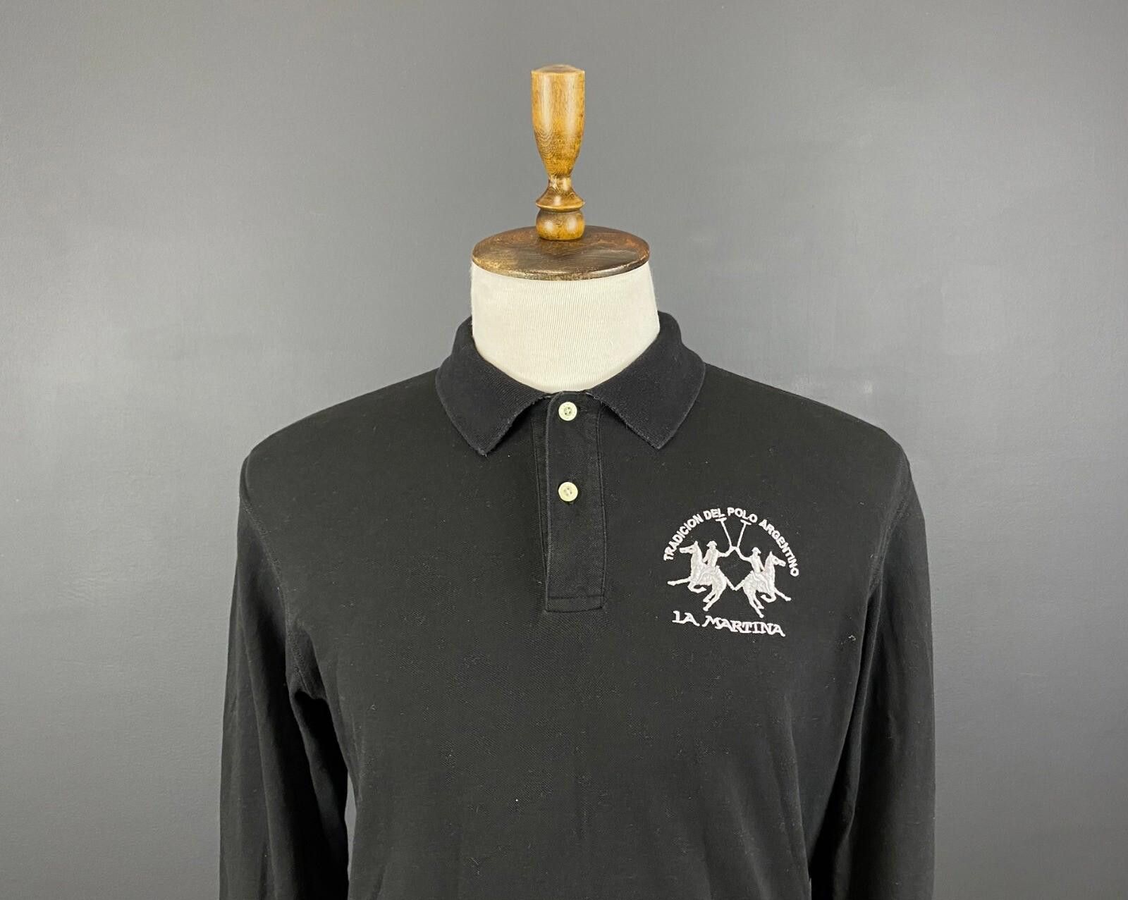 La Martina La Martina Argentina Black Solid Rugby Polo Shirt Size L Size US L / EU 52-54 / 3 - 2 Thumbnail