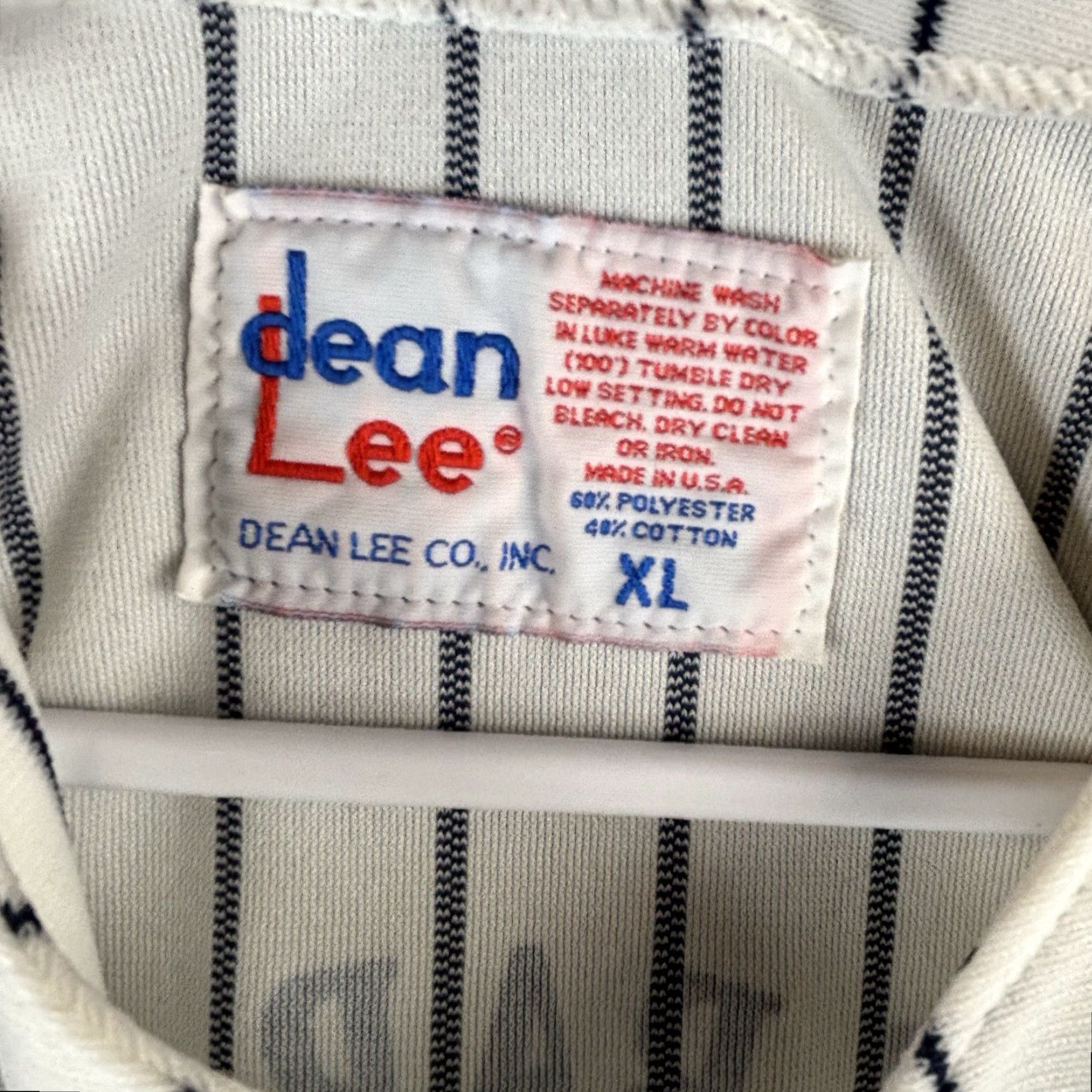 Vintage VINTAGE Dean Lee Jersey Baseball Mens XL White Navy Pinstripe 80s Local League USA Button-Down Short Sleeve Jersey Mens 80s Baseball{%Raw%} Size US XL / EU 56 / 4 - 3 Thumbnail