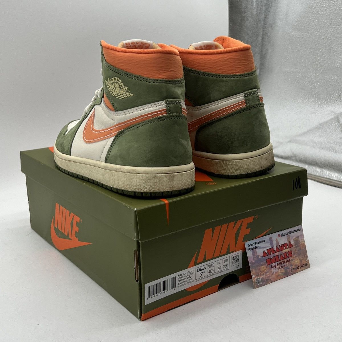 Nike Air Jordan 1 high craft celadon Size US 7.5 / EU 40-41 - 4 Thumbnail