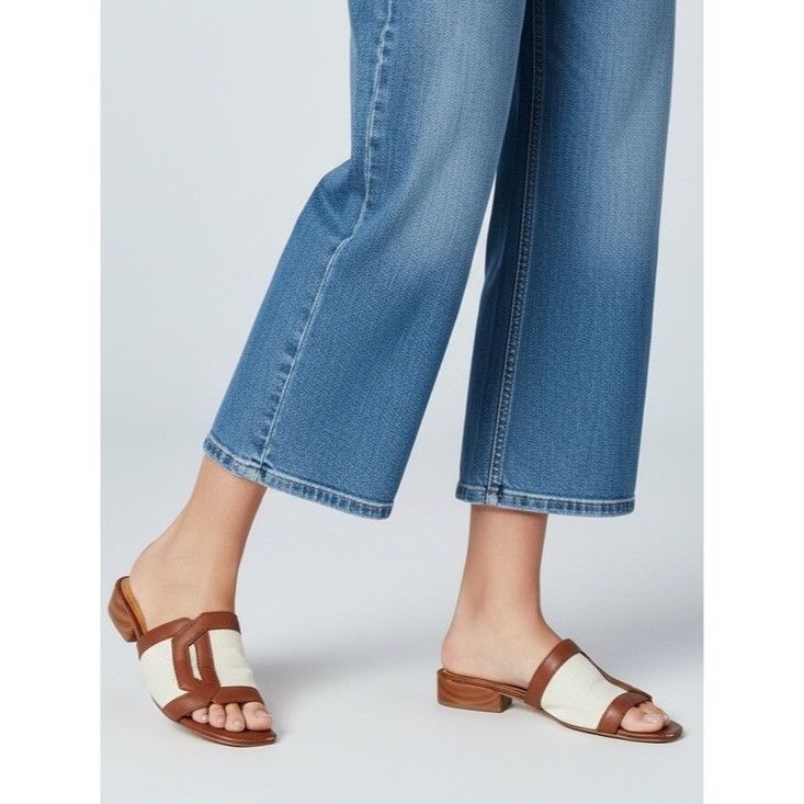 Franco Sarto Franco Sarto Brown & Cream Slip-On Sandals Size US 6 / IT 36 - 1 Thumbnail