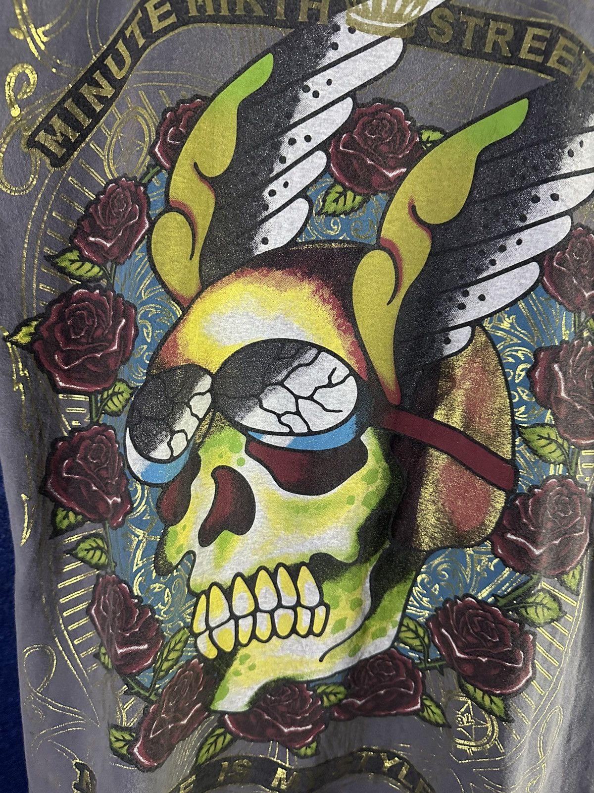 Japanese Brand Y2K Japanese Big Skull AOP Washed Tshirt Size US M / EU 48-50 / 2 - 3 Thumbnail