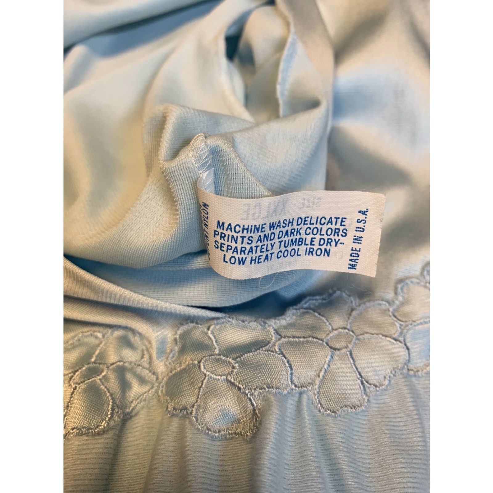 Vintage VINTAGE Vanity Fair Nightgown Brushed Nylon 2XL XXL Cottagecore Blue Made USA Nightgown Womens Size ONE SIZE - 6 Thumbnail