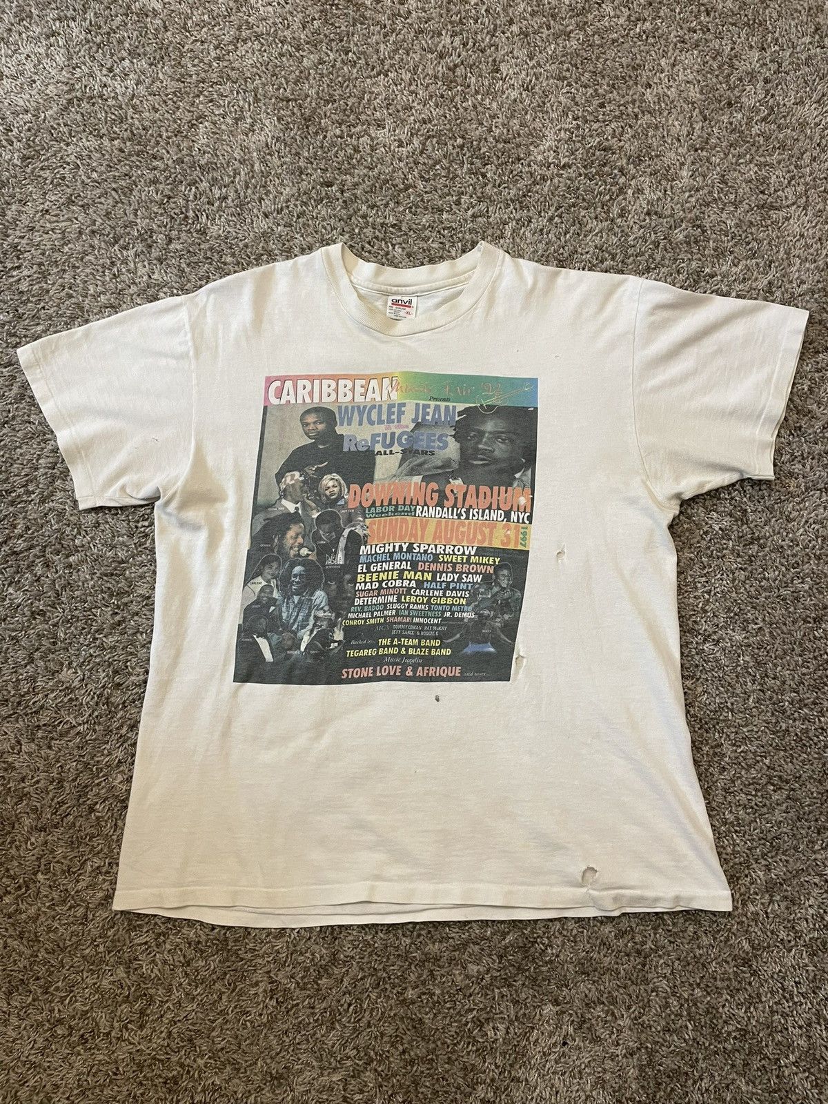Vintage 🔥 VINTAGE 1997 Caribbean Music Fair T-Shirt Size US XL / EU 56 / 4 - 2 Thumbnail