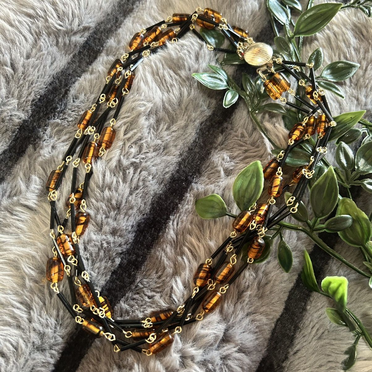Vintage Vintage 70s-80s multi strand glass bead necklace Size ONE SIZE - 8 Thumbnail