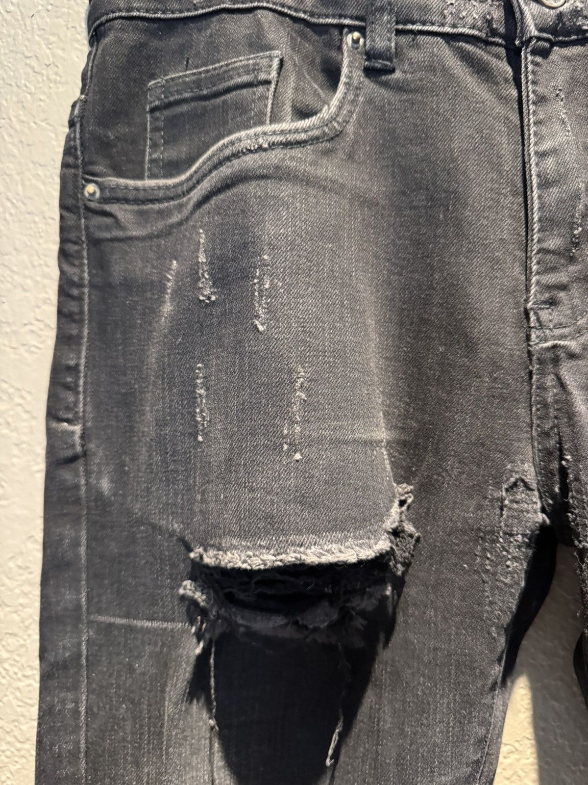 Crysp Denim Crysp Denim Distressed Black Thrashed Zippee Skinny Jeans Size US 30 / EU 46 - 3 Thumbnail