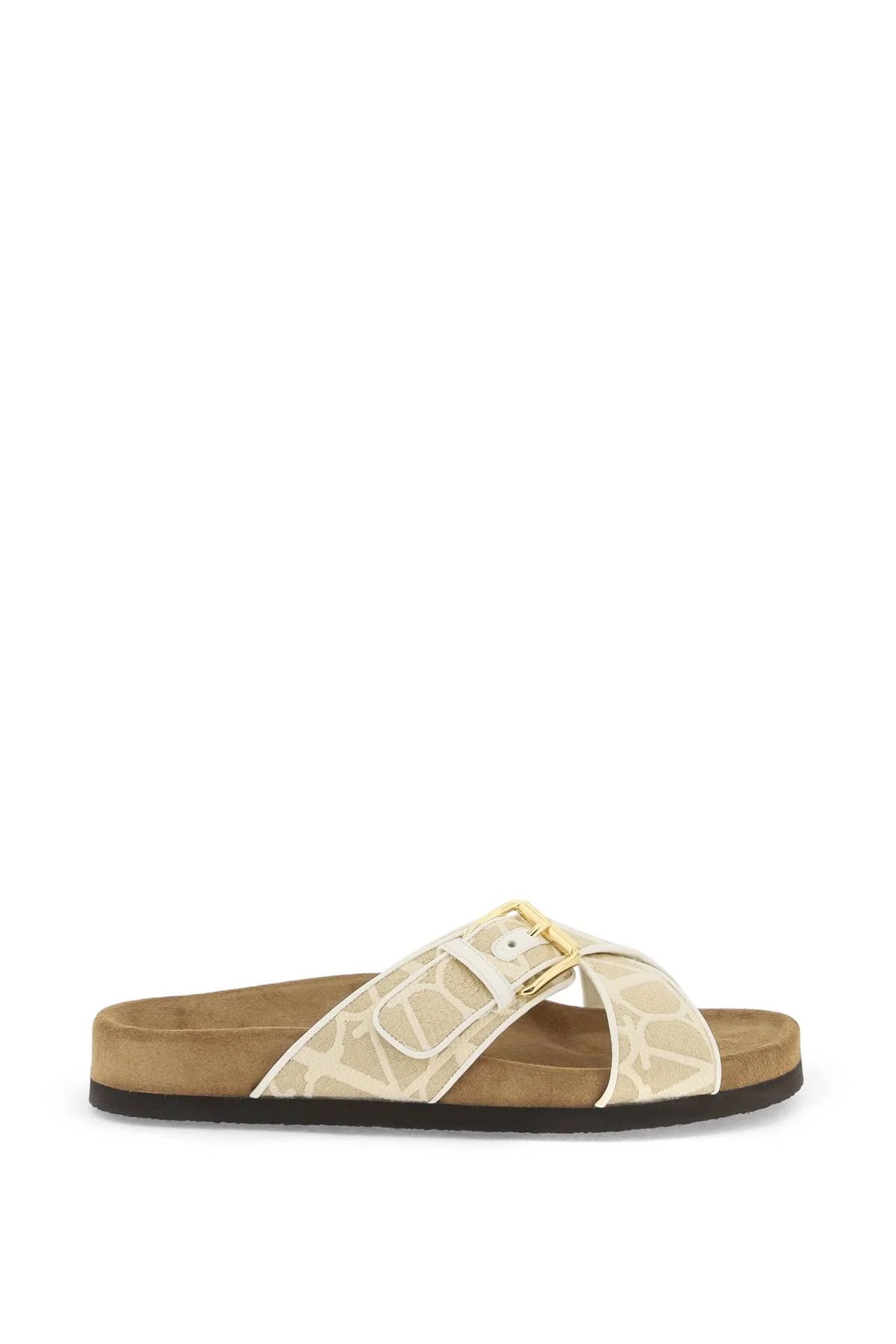 Valentino o1s22i1n0924 Iconographer's Rafia Slides in White Size US 9 / IT 39 - 1 Thumbnail