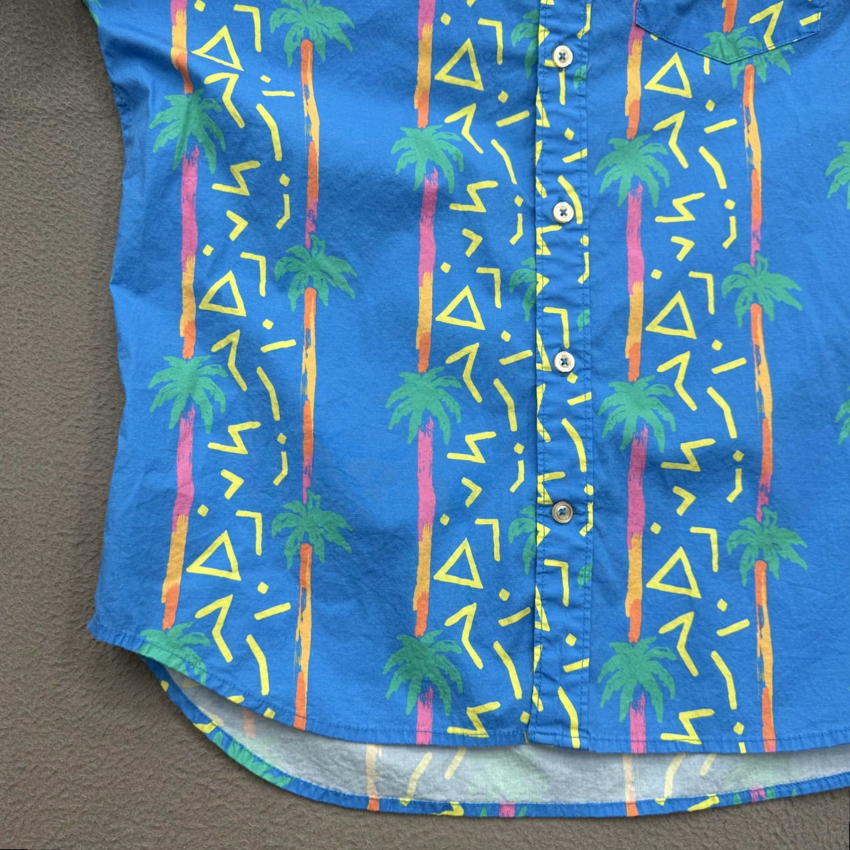 Chubbies Chubbies Shirt Mens M Blue Palm Tree Tropical Short Sleeve Button Up Size US M / EU 48-50 / 2 - 6 Thumbnail