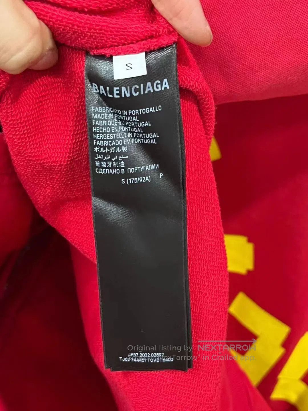 Balenciaga Balenciaga Red Zip Hoodie with Print. Size US S / EU 44-46 / 1 - 4 Thumbnail