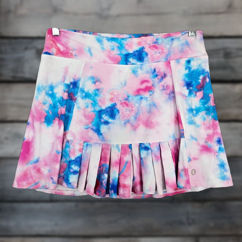 Vintage Dona Jo Womens Skort XL Pink Blue Tie Dye Pull On Short Skirt Athletic Tennis Summer Spring Size ONE SIZE - 1 Thumbnail