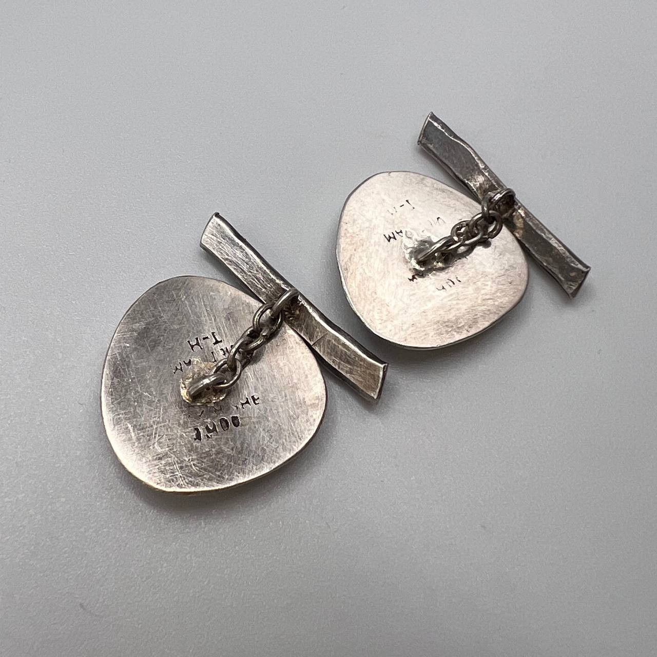 Vintage Vintage Men's Cufflinks USSR Silver 875 900 Bamboo Vietnam Size ONE SIZE - 2 Thumbnail