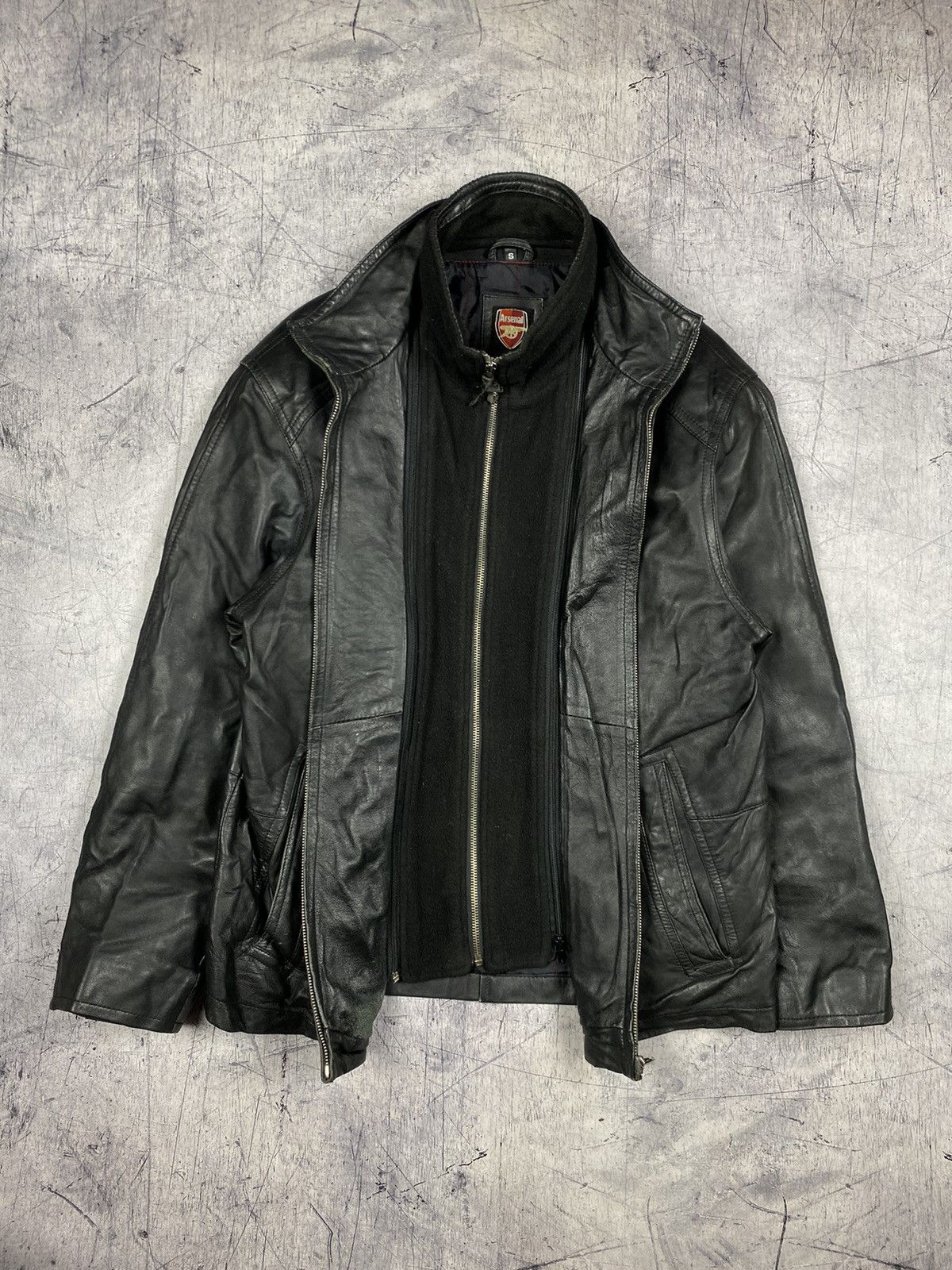Vintage Vintage Rare Arsenal FC Leather Jacket London Football Club Size US S / EU 44-46 / 1 - 9 Thumbnail