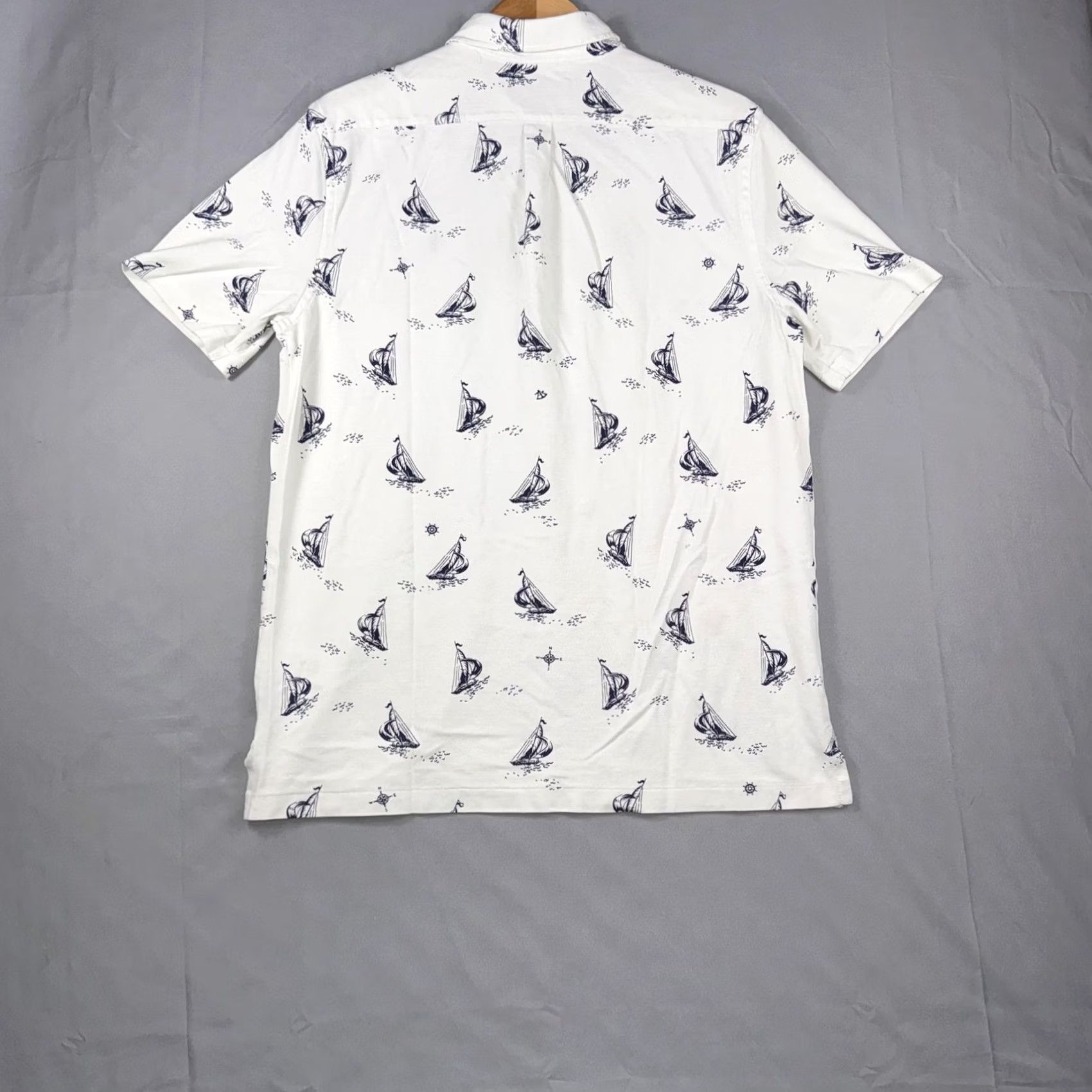 Ralph Lauren Ralph Lauren Polo Shirt Mens L White Knit Oxford Sailboat Nautical Graphic Print Button-Down Collar Short Sleeve Polo Boy Not Applicable Size US L / EU 52-54 / 3 - 2 Thumbnail