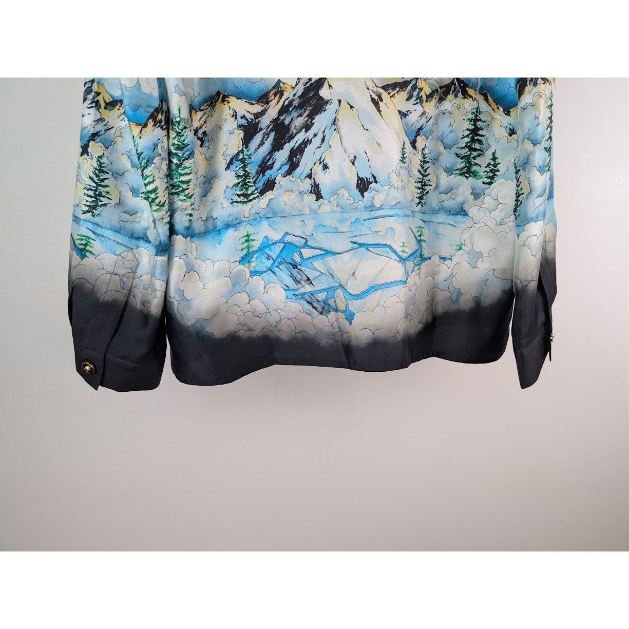 Casablanca o1rshd1 Cuban Collar Long Sleeve Shirt in Ski Lake Size US L / EU 52-54 / 3 - 12 Thumbnail