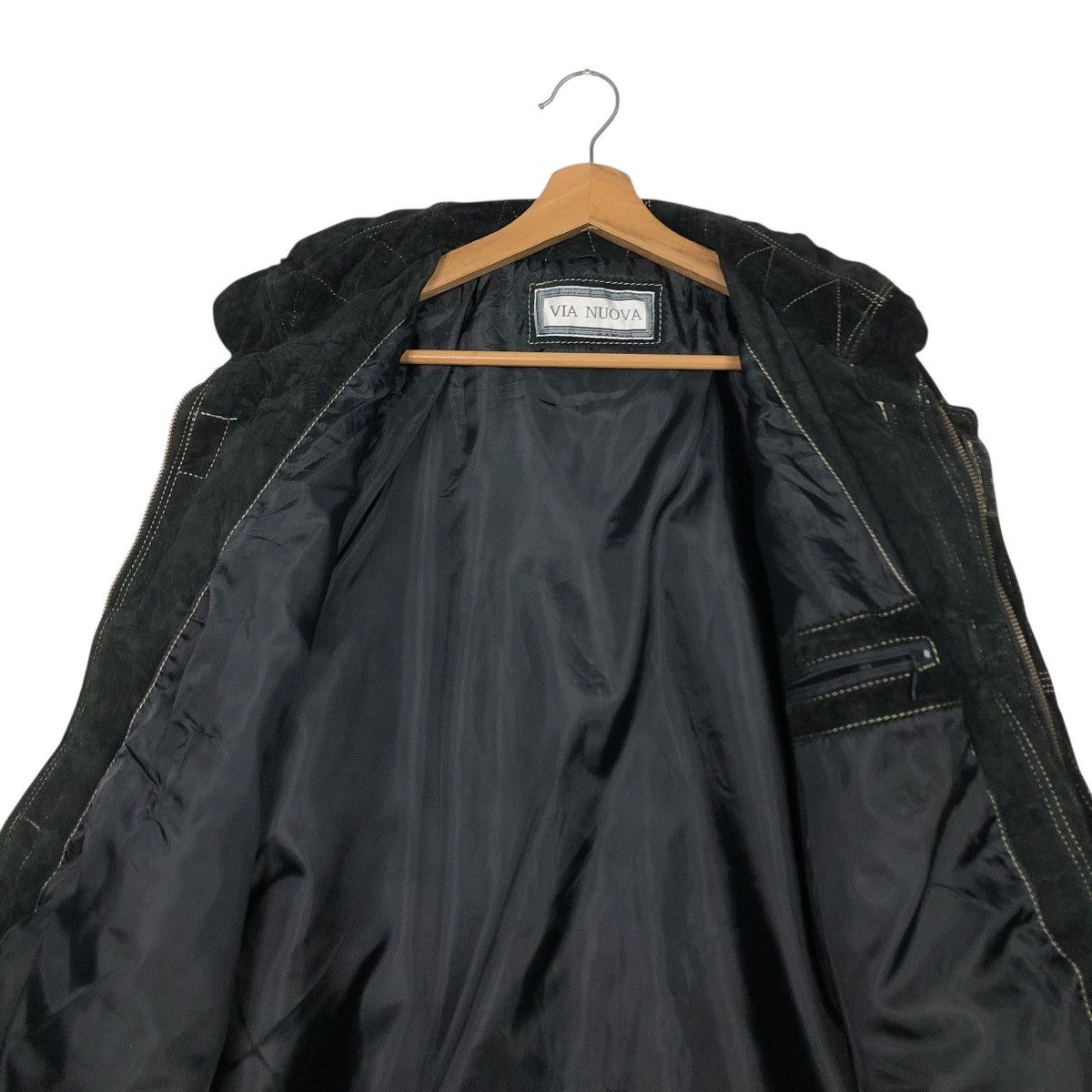 Japanese Brand 🔥VINTAGE LEATHER JACKET BIKER VIA NUOVA ISSEY MIYAKE Size US M / EU 48-50 / 2 - 16 Thumbnail