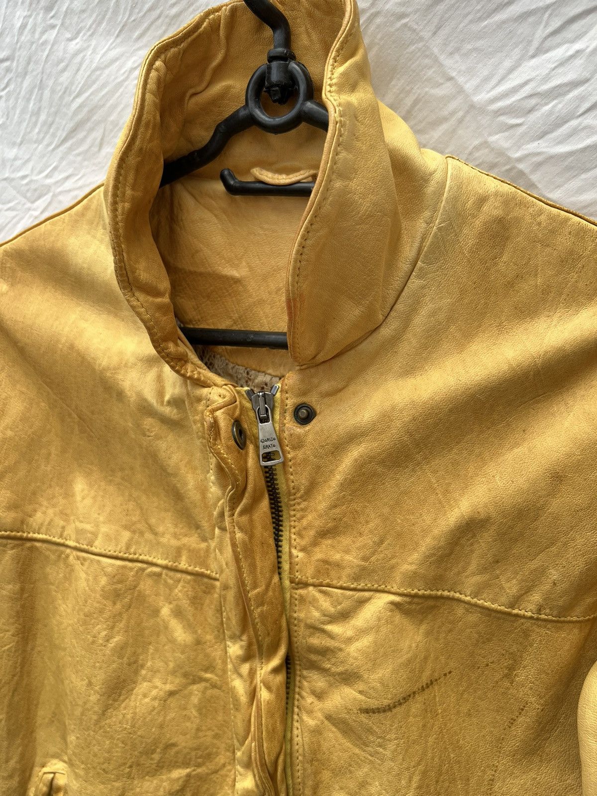 Giorgio Brato Giorgio Brato yellow leather vintage jacket Size US XXS / EU 40 - 16 Thumbnail