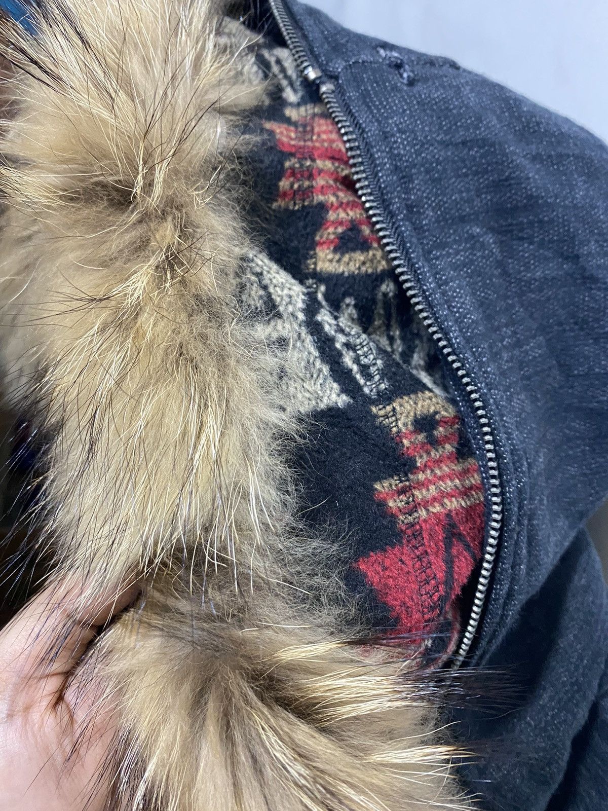 If Six Was Nine × Japanese Brand × Le Grande Bleu (L.G.B.) ILLS Japan aztec fur hoodie double layer Size US L / EU 52-54 / 3 - 5 Thumbnail