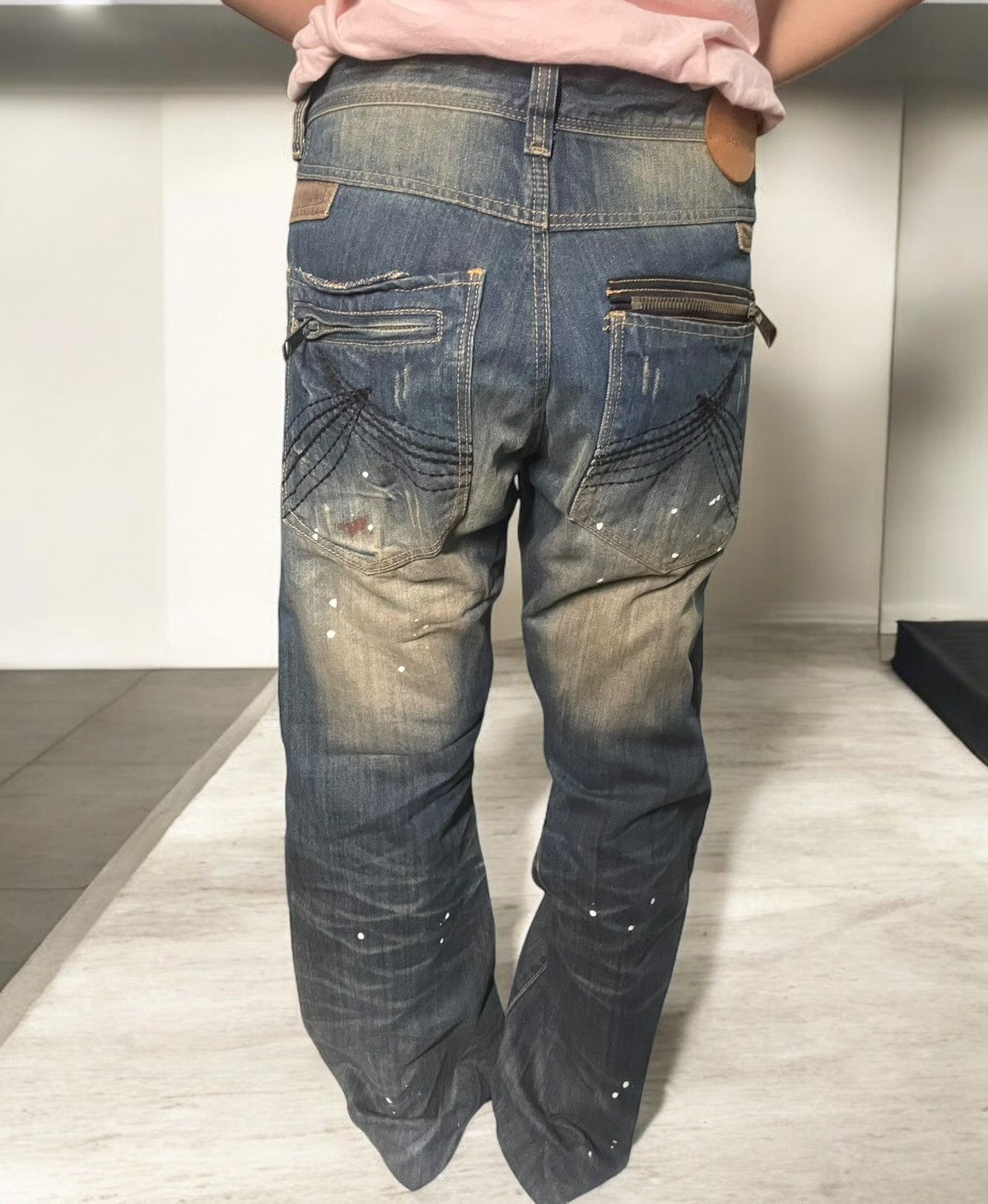 Hysteric Glamour Beguin Kyoto Japan Muddy Boro Distressed Flared Jeans Size US 32 / EU 48 - 20 Thumbnail