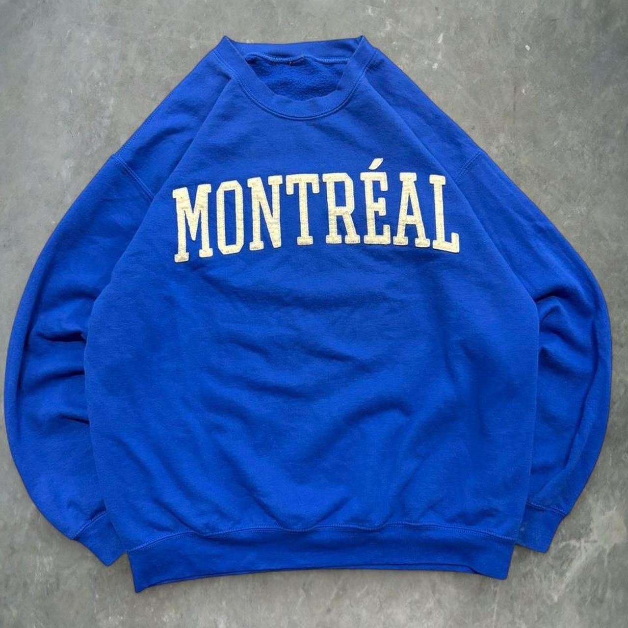 Vintage Crazy Vintage Y2K/2000s Montreal Canada Blue Streetwear Sweatshirt! Size US M / EU 48-50 / 2 - 1 Thumbnail