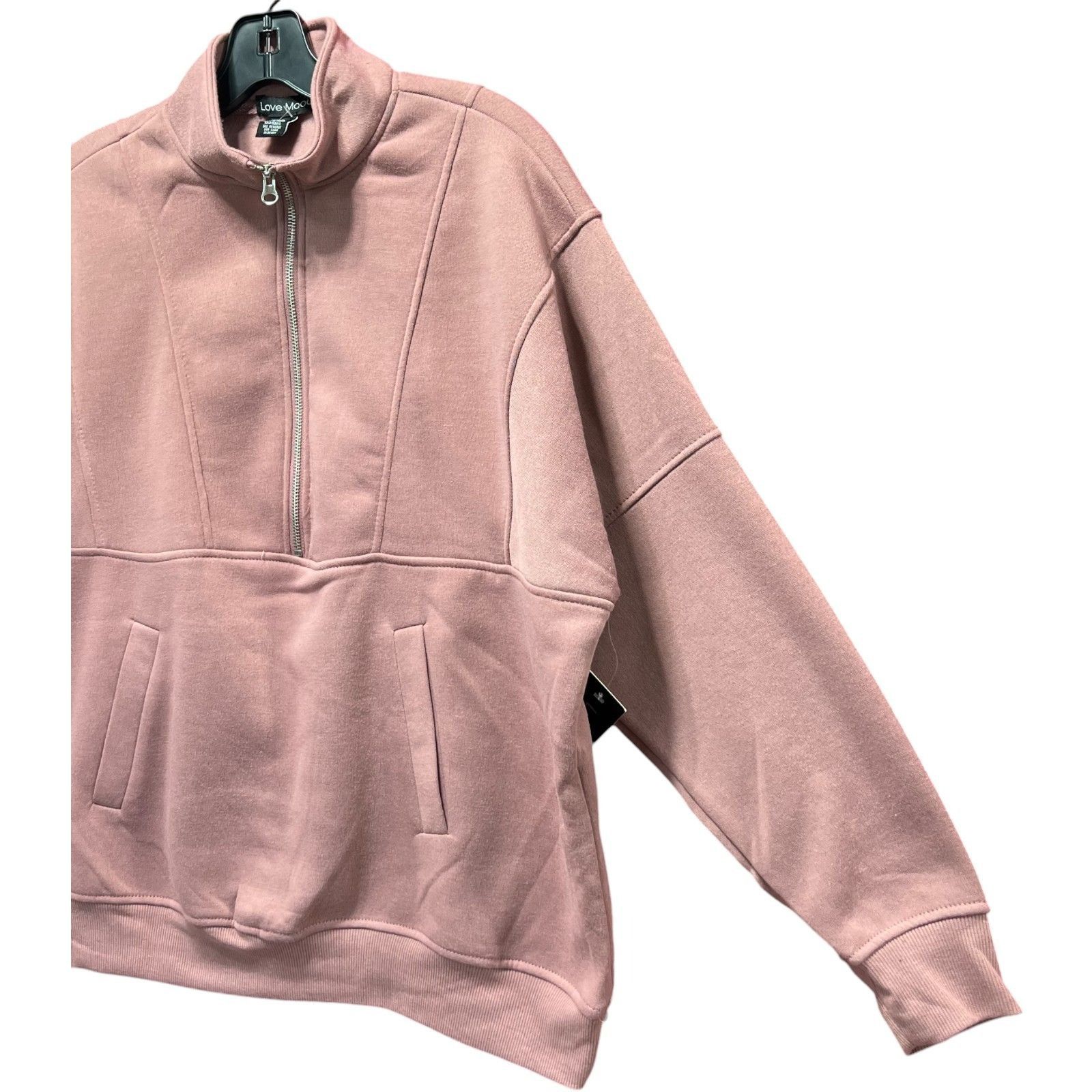 Other Love Mood - Women's Long Sleeve 1/2 Zip Sweatshirt - Pink - Size S / US 4 / IT 40 - 14 Thumbnail