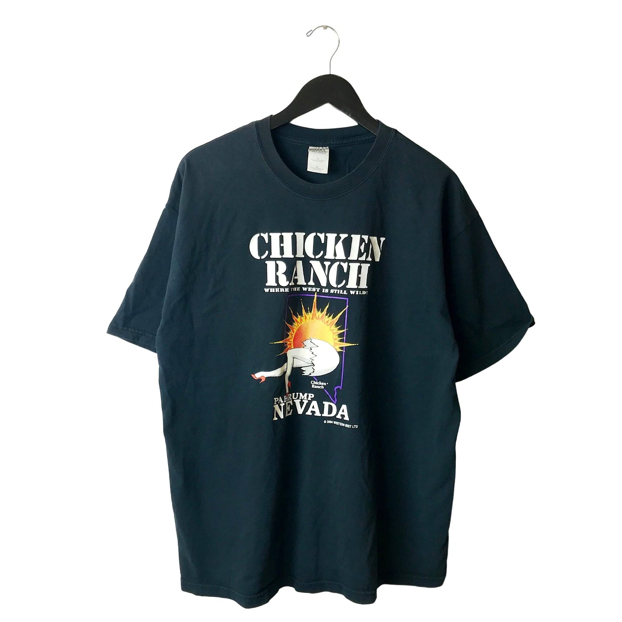 Vintage 2004 Vintage Y2K Chicken Ranch T Shirt Adult Black XL Logo