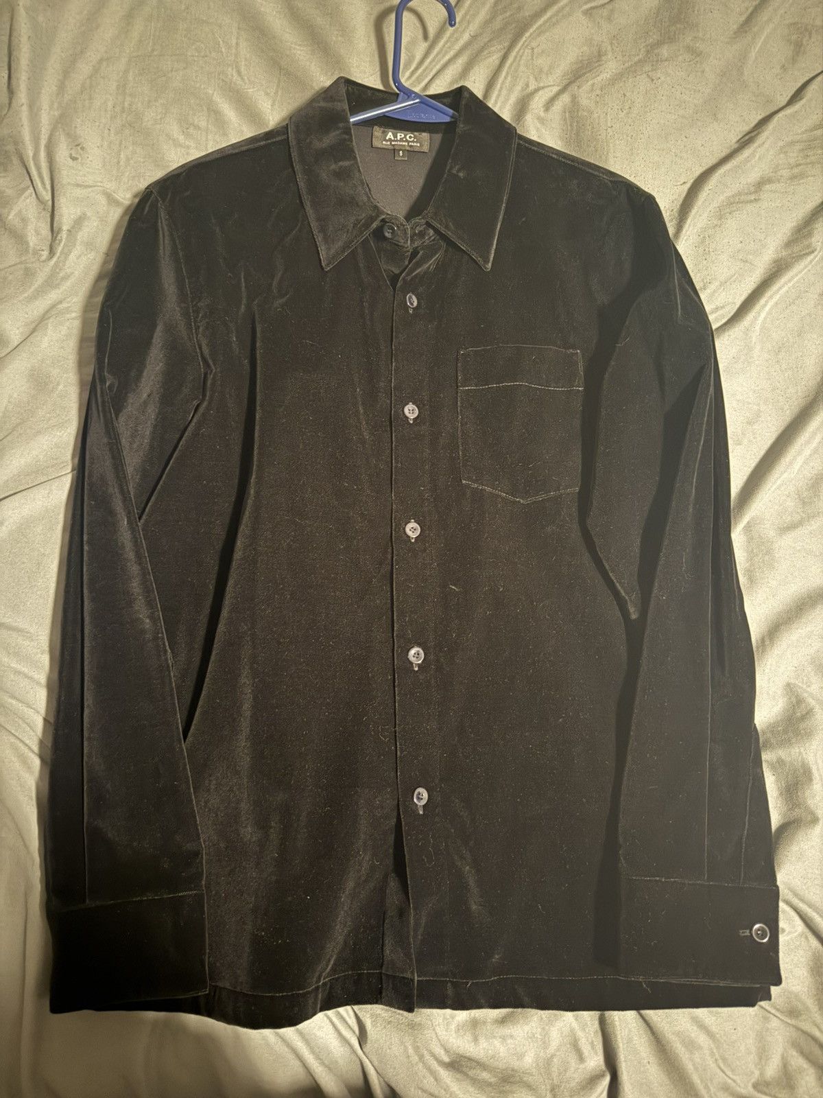 A.P.C. Velvet Button Shirt Size US S / EU 44-46 / 1 - 1 Thumbnail