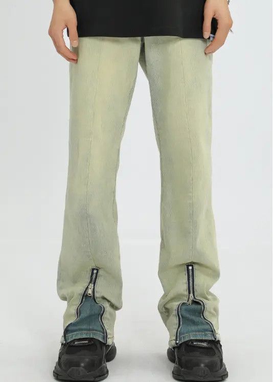 Japanese Brand Vintage washed distressed zipper flared jeans y2k Size US 32 / EU 48 - 3 Thumbnail