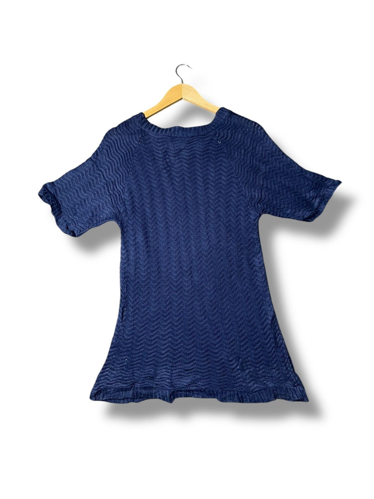 Designer × Japanese Brand × Vintage Modern Design Knitted Short Sleeve Shirts (44) Size US XXS / EU 40 - 4 Thumbnail