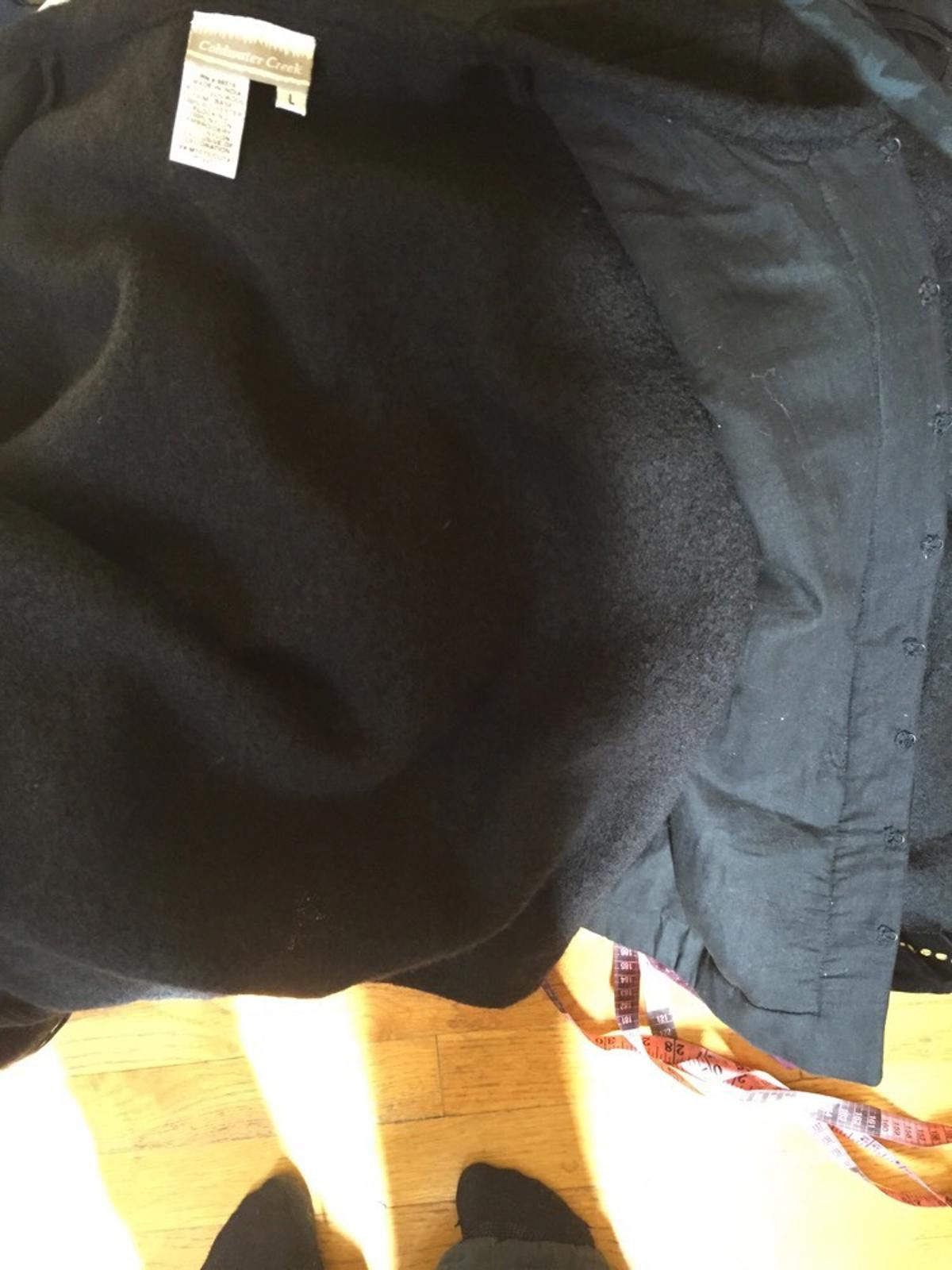 Coldwater Creek Coldwater Creek 100% Wool Black Embroidered Jacket Sz L Size L / US 10 / IT 46 - 12 Thumbnail