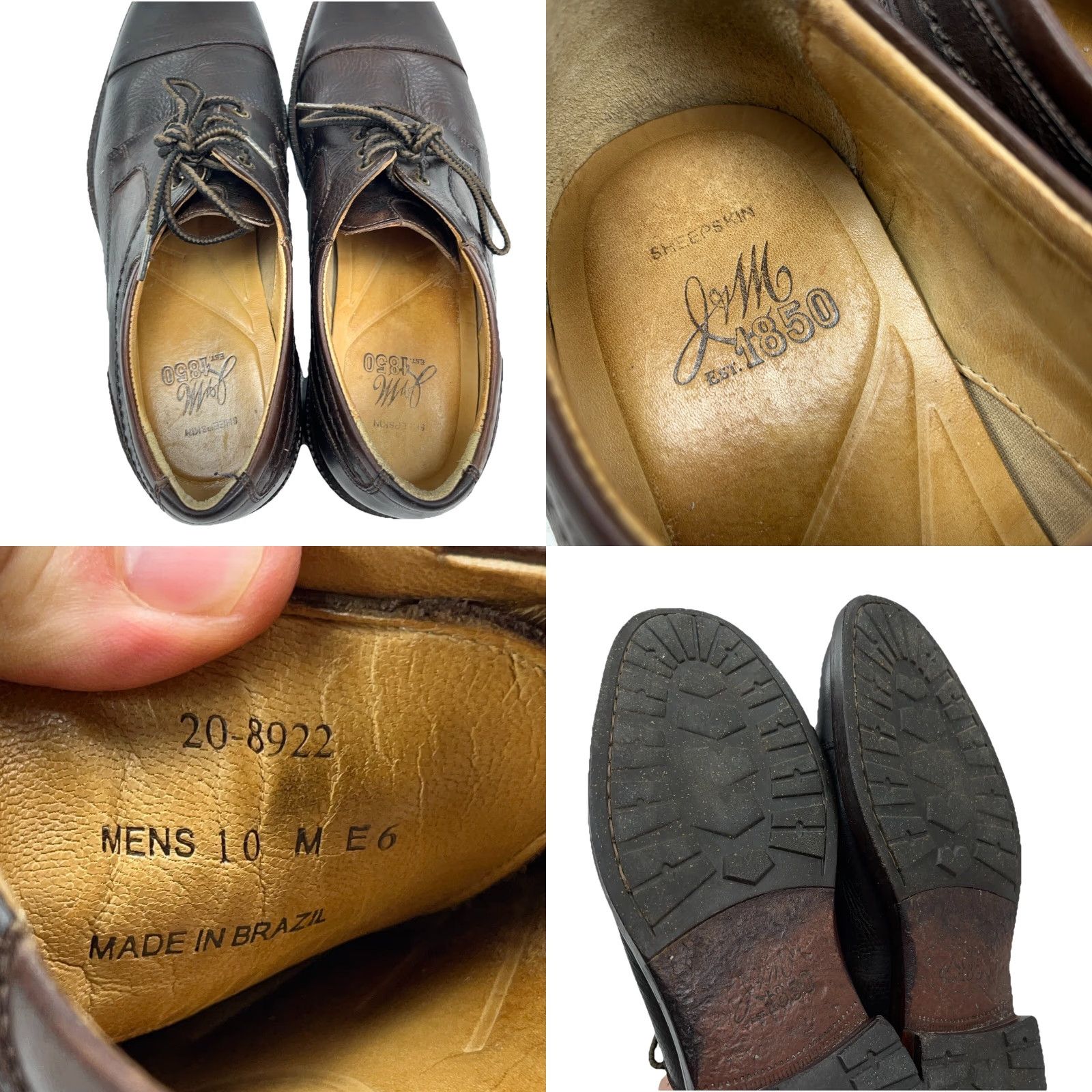 Johnston & Murphy Johnston & Murphy Dress Oxford Shoes Cap Toe Brown Leather 20-8922 M 10 Mens Brogue Sheepskin Lining Leather Upper Brown Style Classic Size ONE SIZE - 8 Thumbnail