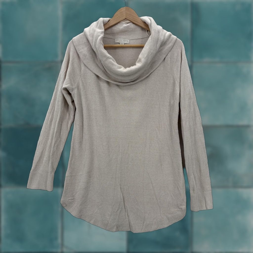 Vintage Barefoot Dreams Sweater Tunic Womens Medium Beige CozyChic Ultra Lite Cowl Neck Size M / US 6-8 / IT 42-44 - 1 Thumbnail