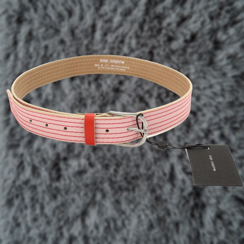 Cop Copine Cop Copine Belt Women's MEDIUM Buckle Cuir Pink Casual Red Seams Size ONE SIZE - 1 Thumbnail