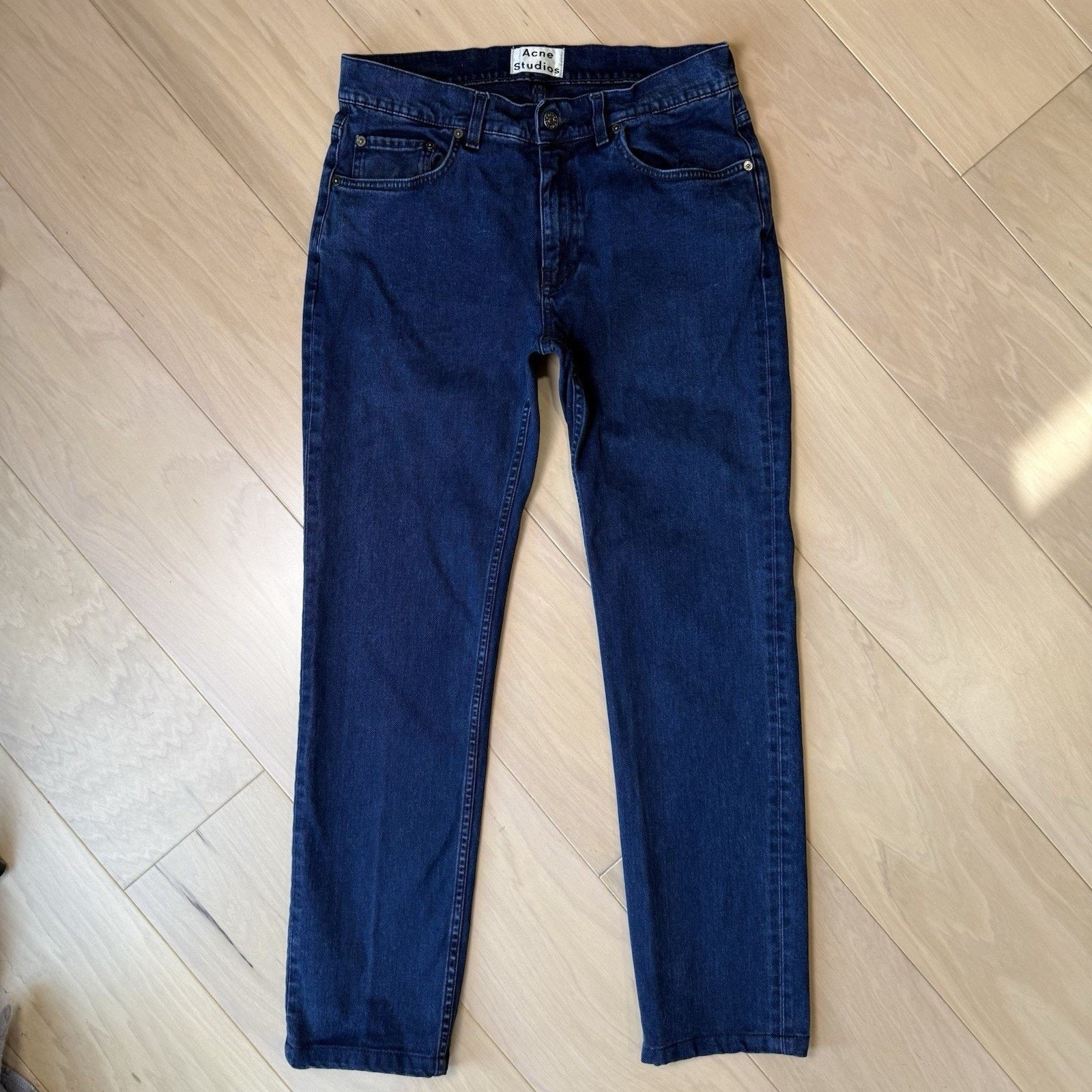 Acne Studios Acne Studios Jeans Blue Dark Wash Slim Straight Minimalist Size US 30 / EU 46 - 2 Thumbnail