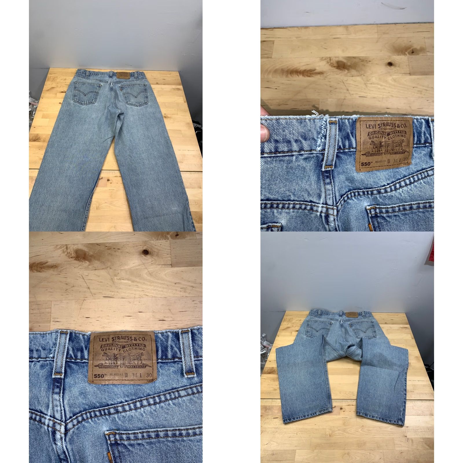 Levi's VINTAGE Levi's 550 Jeans Men 34x30 Blue Light Wash Denim 90s Distress 13189 Size US 34 / EU 50 - 9 Thumbnail
