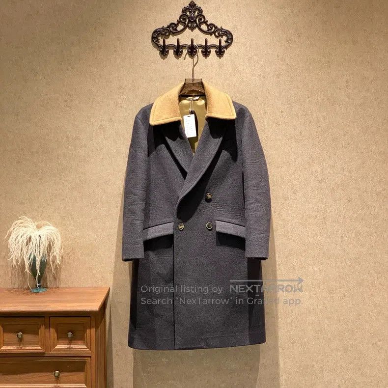 Valentino Valentino Grey double-breasted removable collar woolen coa Size US S / EU 44-46 / 1 - 1 Thumbnail