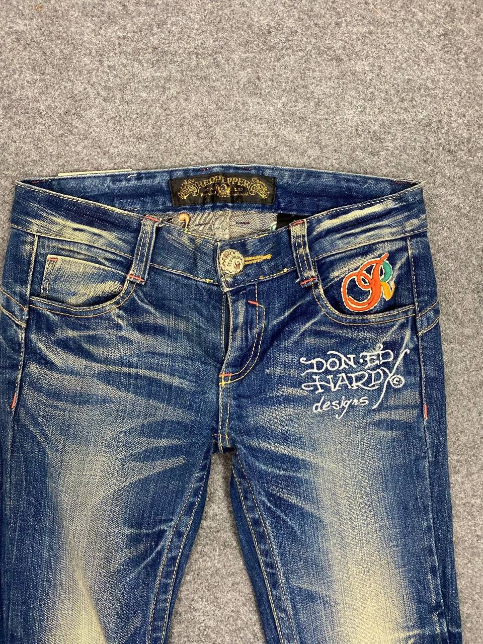 Ed Hardy red pepper x ed hardy bootcut flare denim nice design Size 32" / US 10 / IT 46 - 9 Thumbnail