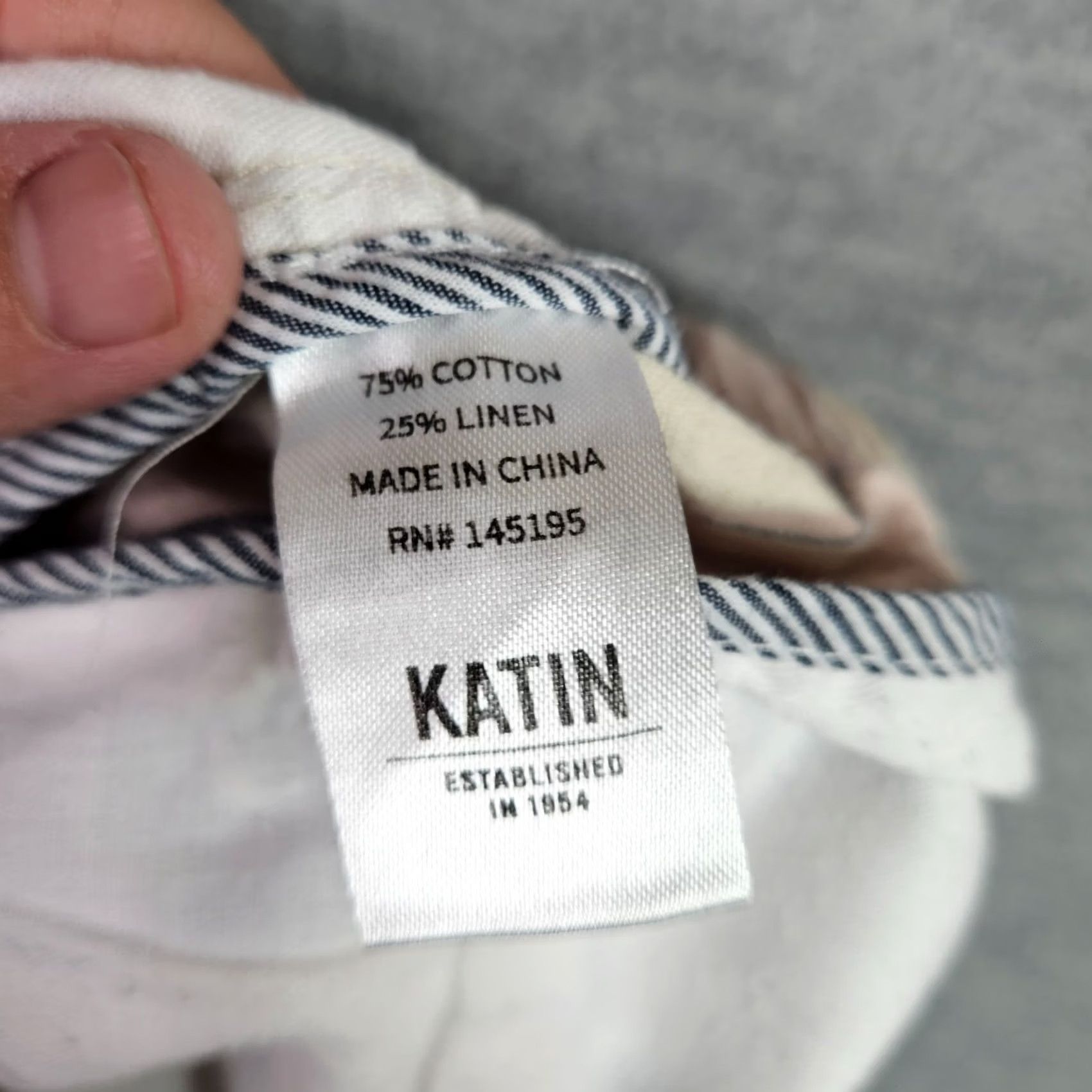 Katin Katin Shorts Men S Striped Casual Drawstring Elastic Waist Cotton Linen Size US 29 - 4 Thumbnail