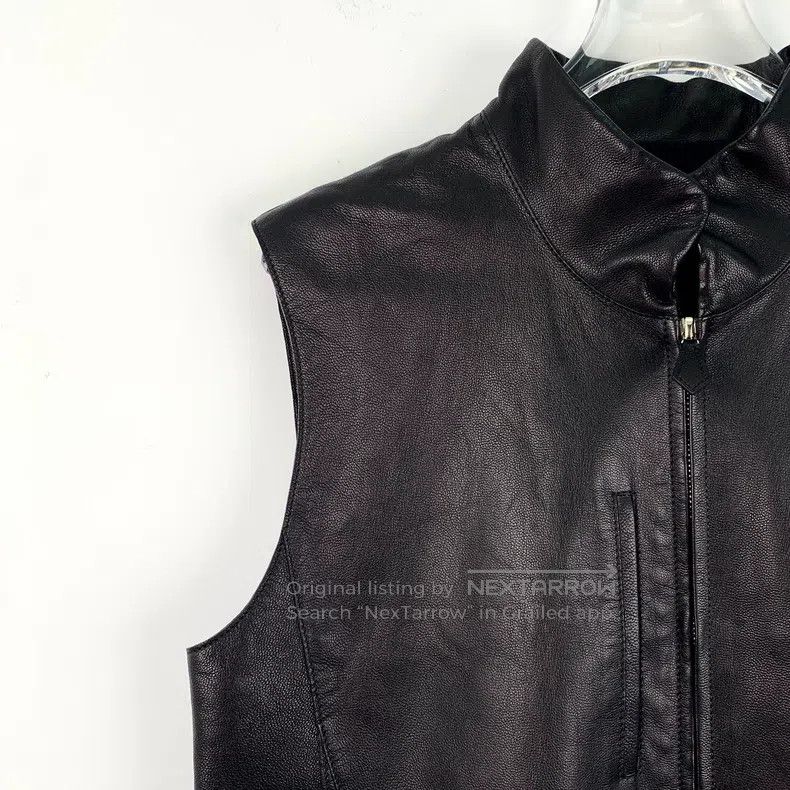 Hermes Hermes Black Leather Zip-Up Sleeveless Belted Dress Size XS / US 0-2 / IT 36-38 - 3 Thumbnail