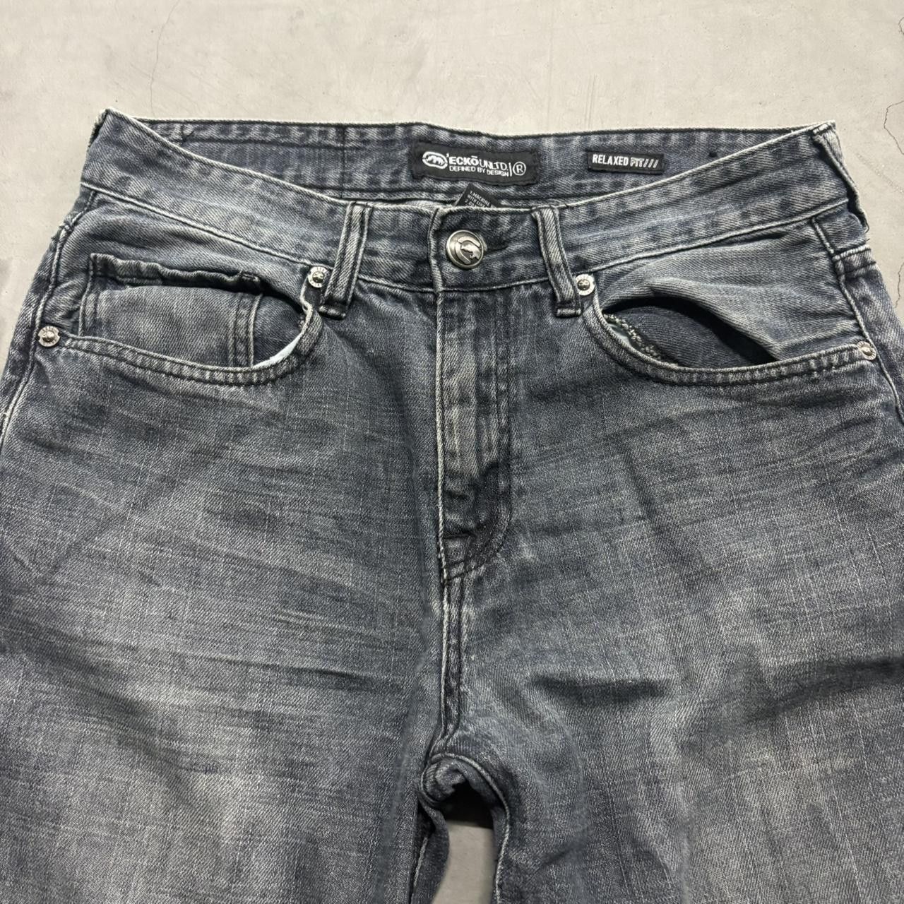 Ecko Unltd. Crazy Vintage Y2K/2000s Ecko Unltd Super Baggy Skater Style Black Short Denim Jeans! Size US 30 / EU 46 - 2 Thumbnail