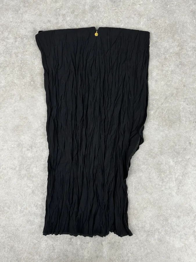 Roberto Cavalli 2000s Cavalli Black Crinkled Split Nylon Skirt Size 26" / US 2 / IT 38 - 5 Thumbnail