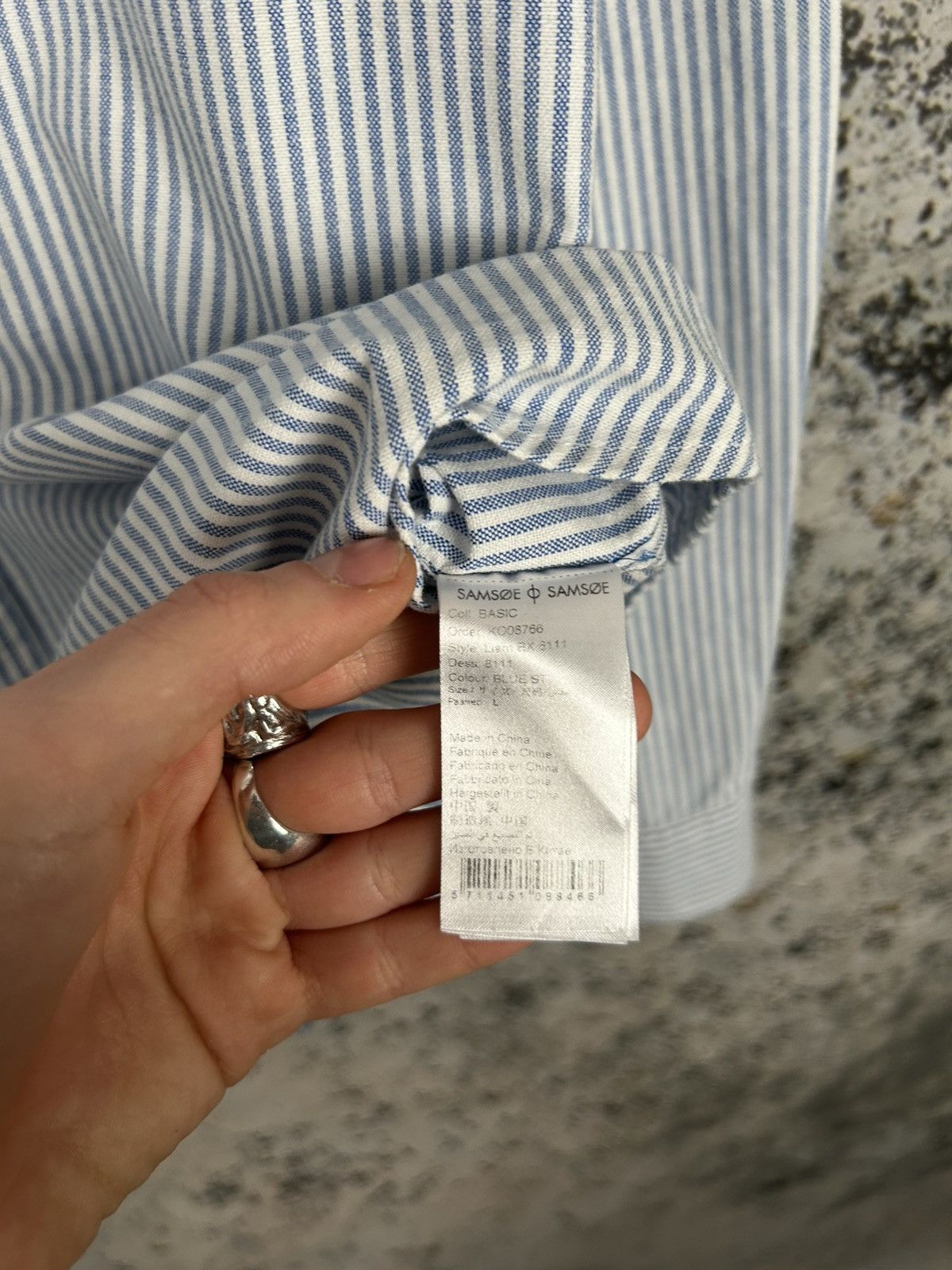 Samsoe Samsoe Samsoe Samsoe Striped White Blue Shirt Elegant Classic Size US L / EU 52-54 / 3 - 5 Thumbnail