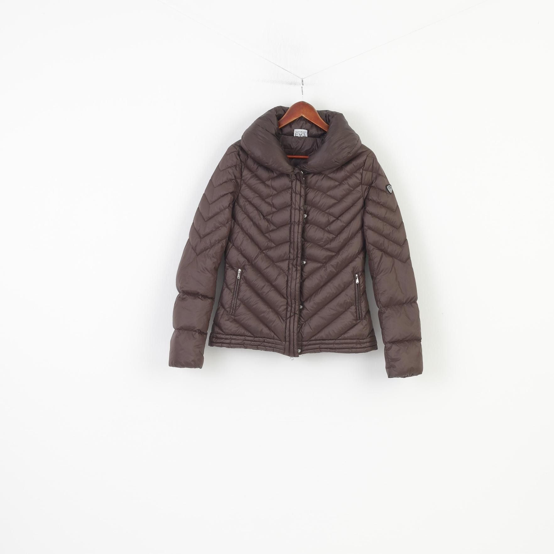 Emporio Armani Emporio Armani Woman M Jacket Brown Shiny Nylon 0168 Size M / US 6-8 / IT 42-44 - 2 Thumbnail