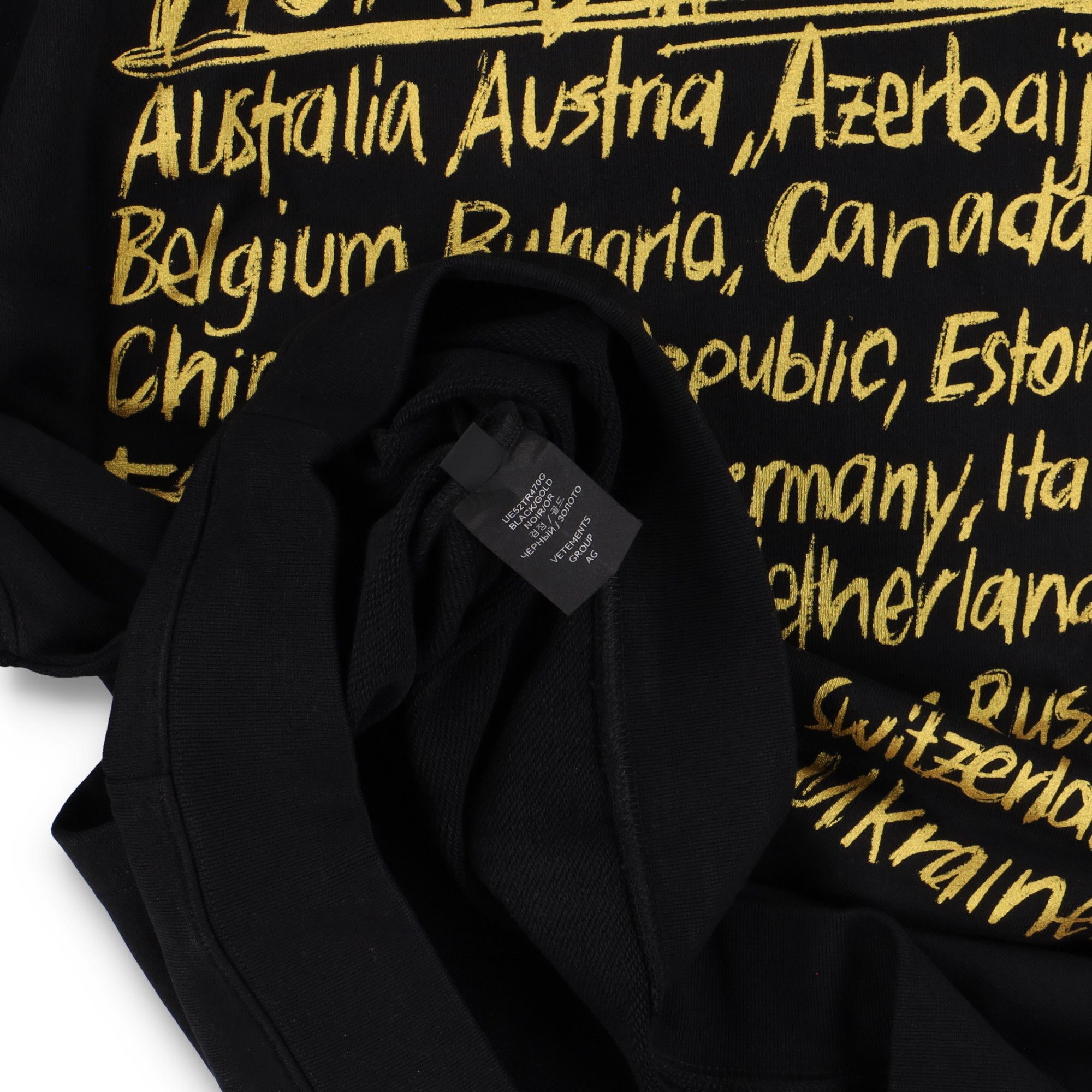Vetements Black and Yellow World Tour Logo Oversized Hoodie Size US M / EU 48-50 / 2 - 7 Thumbnail