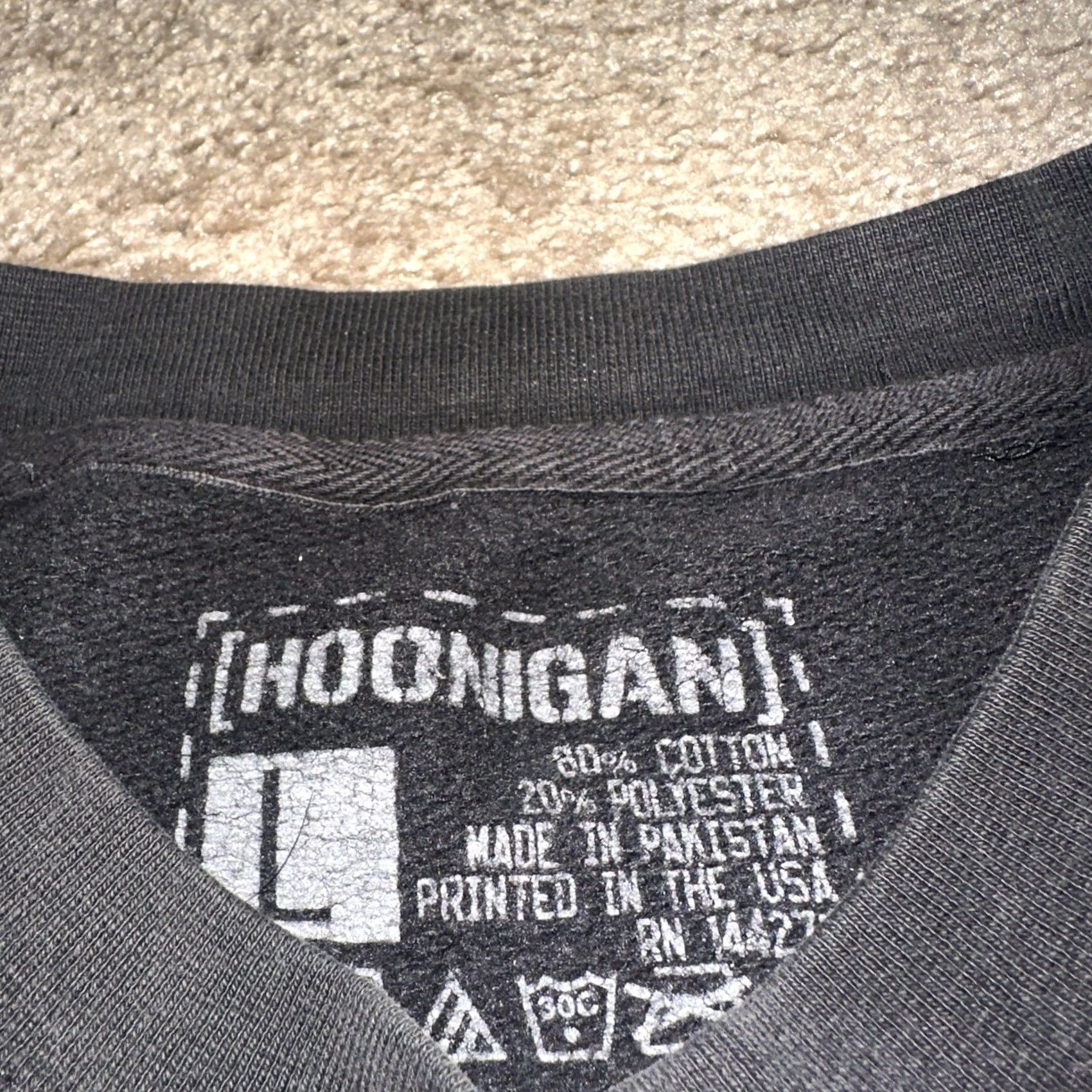 Vintage Hoonigan Sweatshirt Mens Large Pullover Cars Racing Spellout Black Crewneck Size US L / EU 52-54 / 3 - 3 Thumbnail