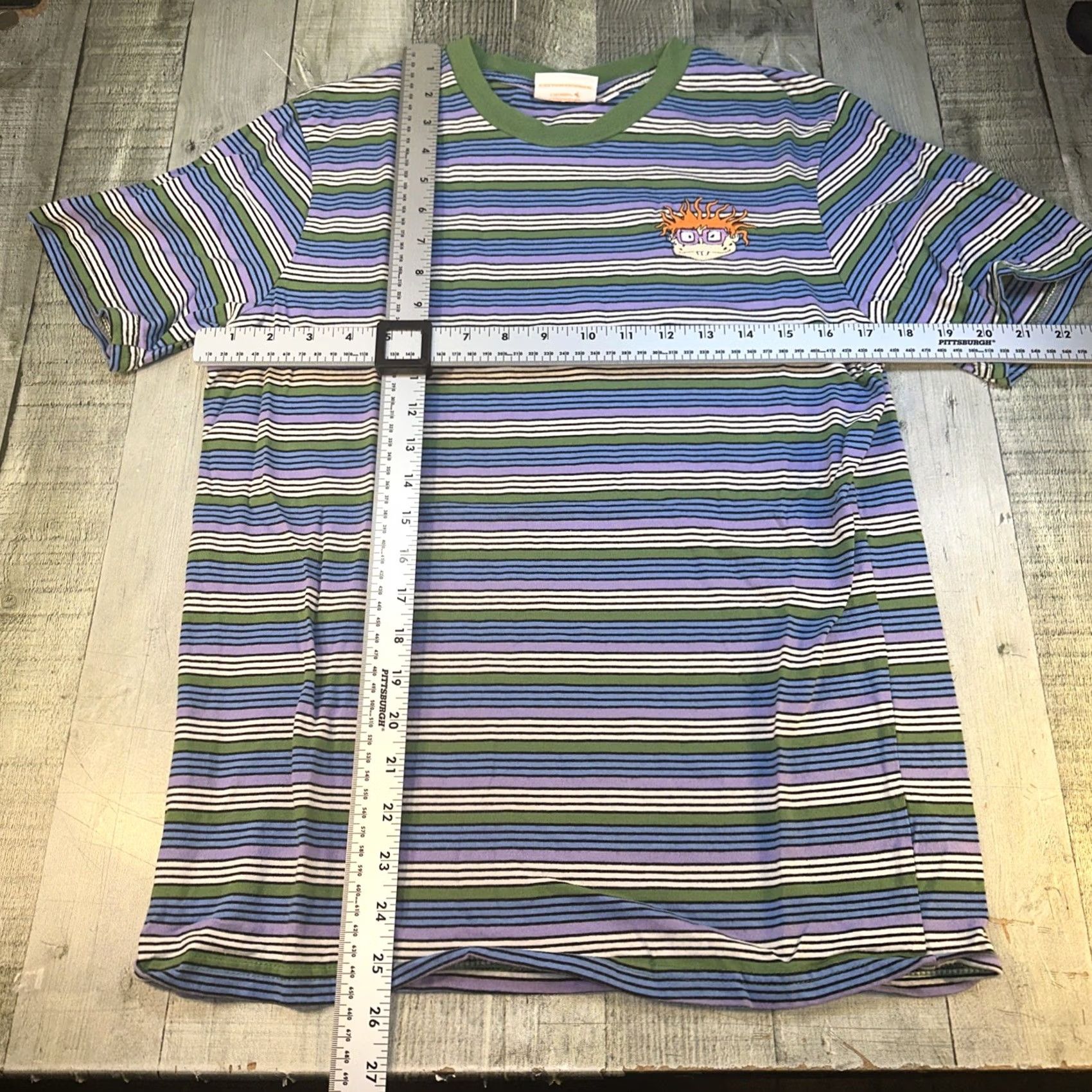 Nickelodeon Nickelodeon Mens Multicolor Striped Embroidered Short Sleeve T Shirt Size S Size US S / EU 44-46 / 1 - 3 Thumbnail