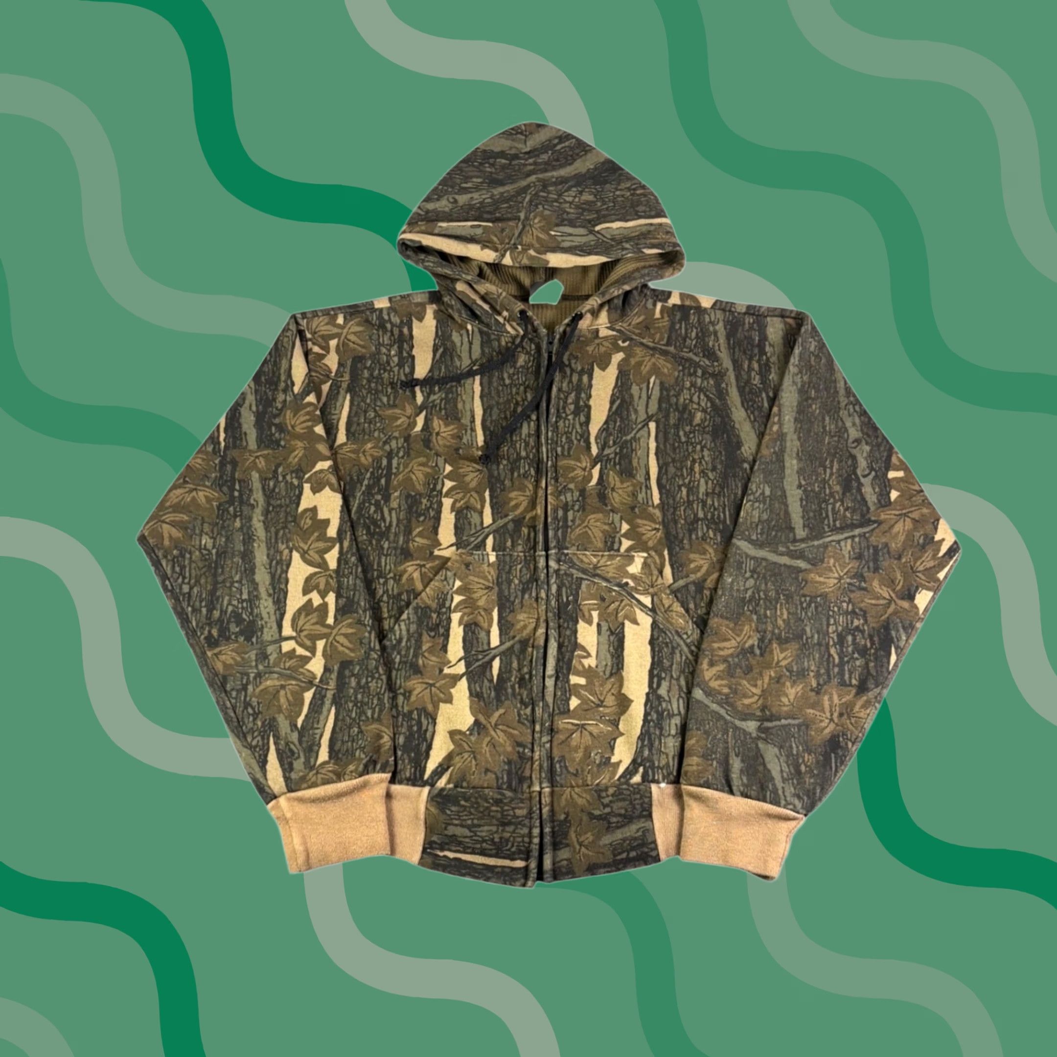 Japanese Brand × Vintage Nitraid Real Weed Camouflage Zip Hoodie 