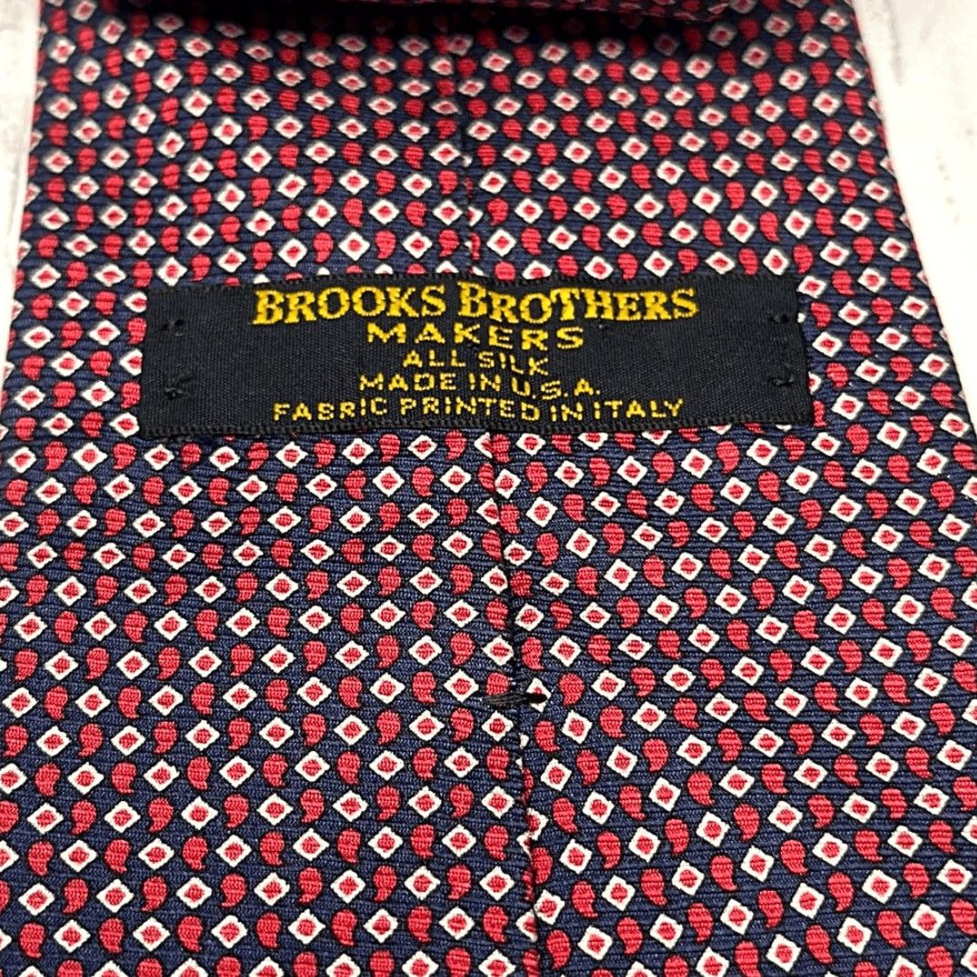 Brooks Brothers Brooks Brothers Makers Silk Tie Printed in Italy Multicolor Geometric Print Neck Tie L 57” W 4” Men One Size Red Blue Italy Made in USA Size ONE SIZE - 5 Thumbnail