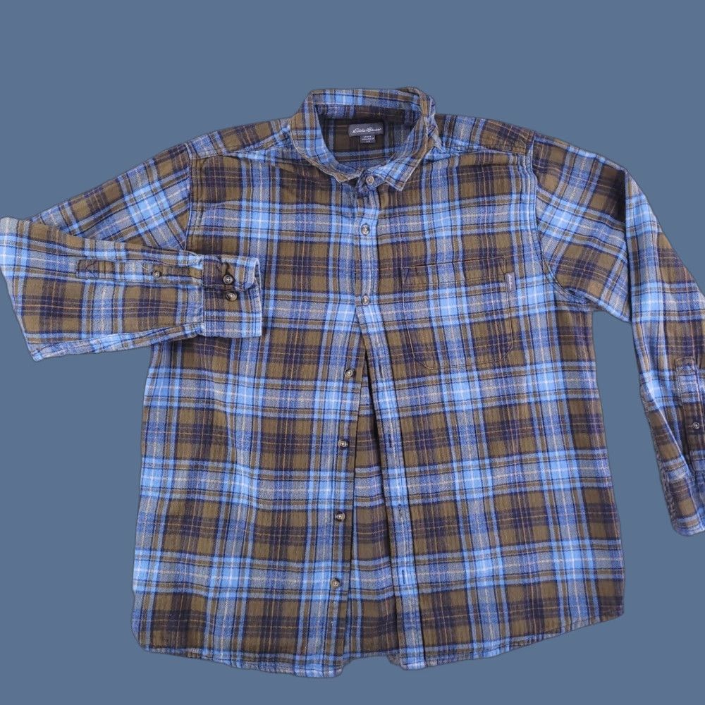 Eddie Bauer Eddie Bauer Shirt Mens Medium Brown Flannel Cotton Long Sleeve Button-Up Size US M / EU 48-50 / 2 - 1 Thumbnail