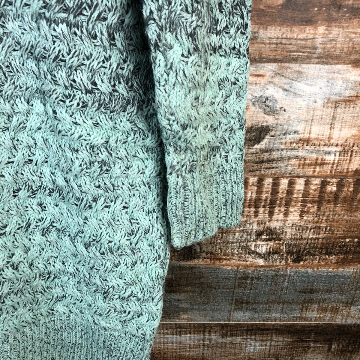 GU × Homespun Knitwear GU Green two tone sweatshirt long Knitwear #A2502 Size M / US 6-8 / IT 42-44 - 16 Thumbnail