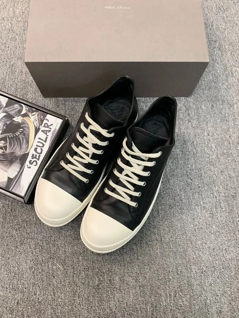 Rick Owens Rick Owens Low Top Leather Sneakers Size 46. Size US 12 / EU 45 - 3 Thumbnail