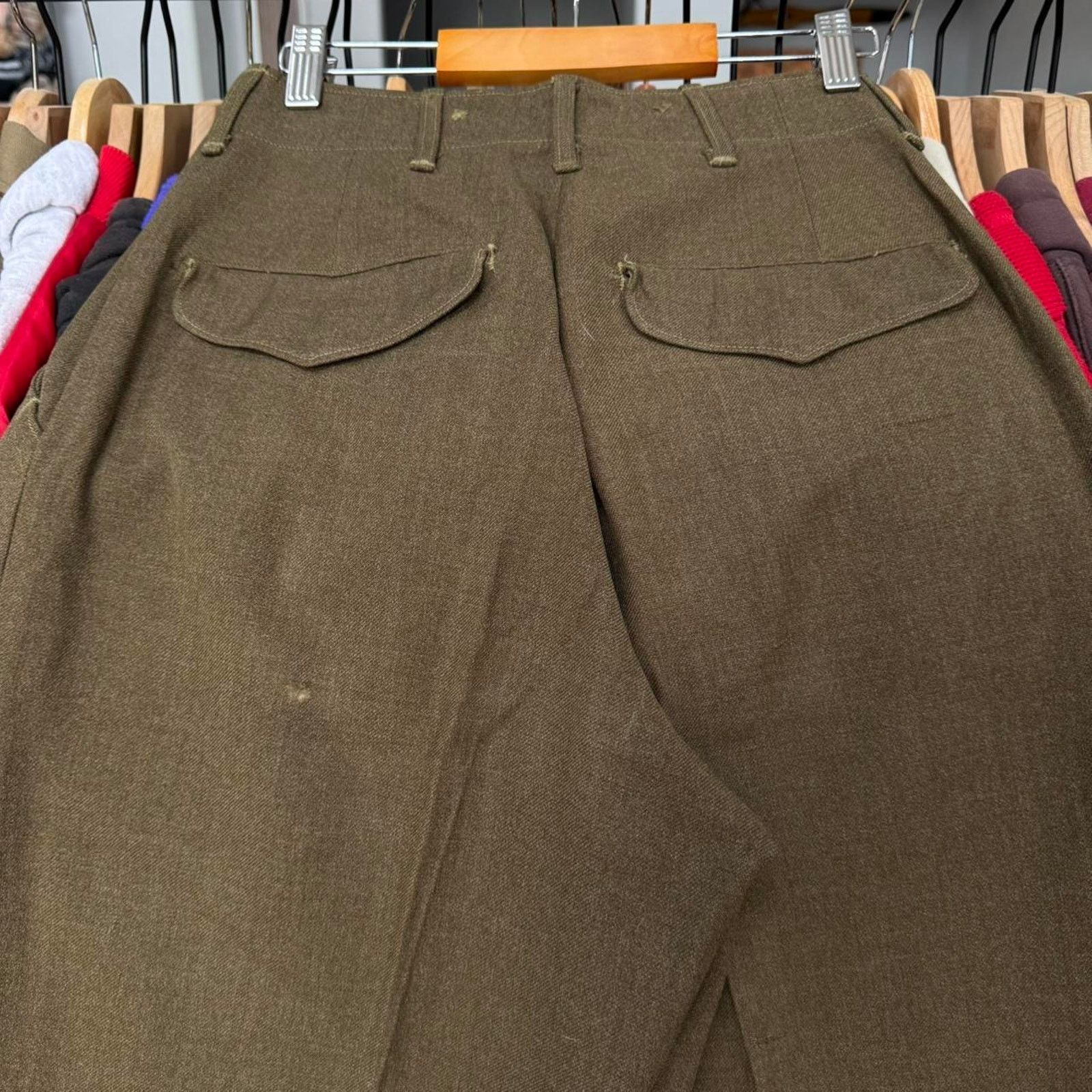 Other Vintage WW2 Era Wool Military Pants; Heavy and Baggy Fit Size US 26 / EU 42 - 7 Thumbnail